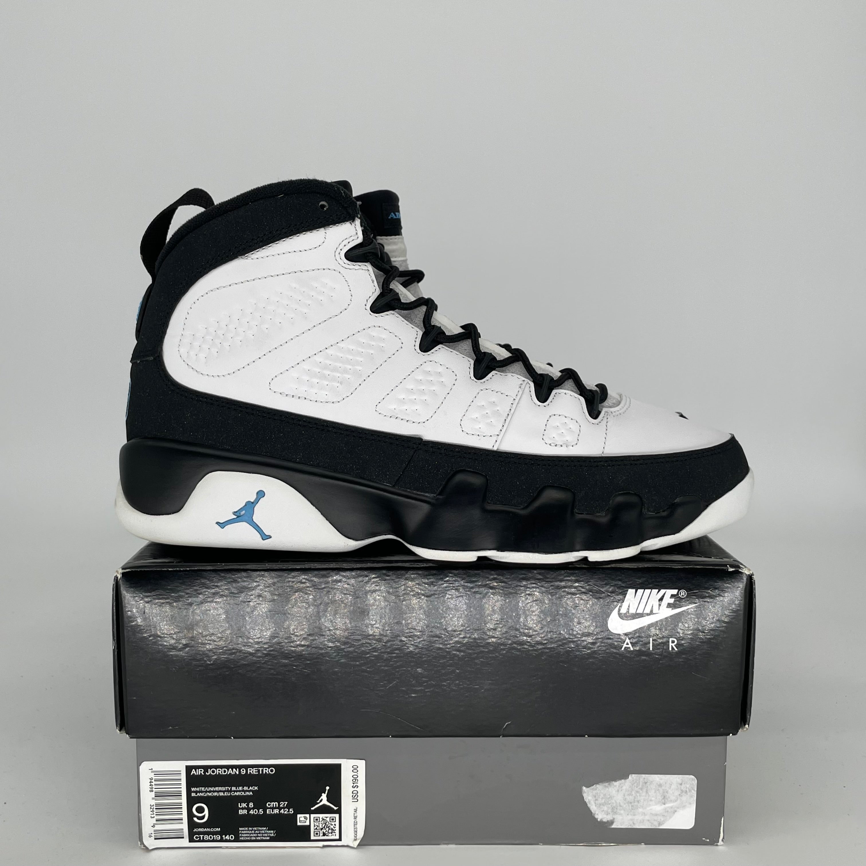 AIR JORDAN 9 UNIVERSITY BLUE SIZE 9 CT8019-140