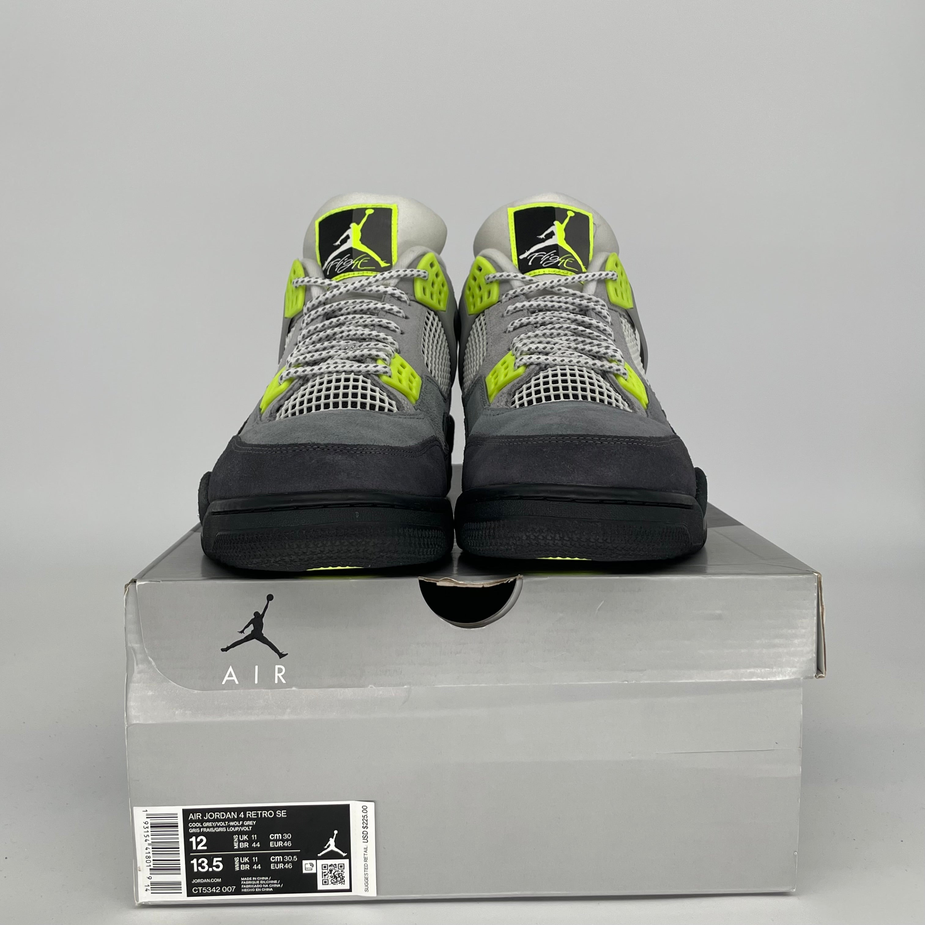 AIR JORDAN 4 NEON 95 SIZE 12 CT5342-007