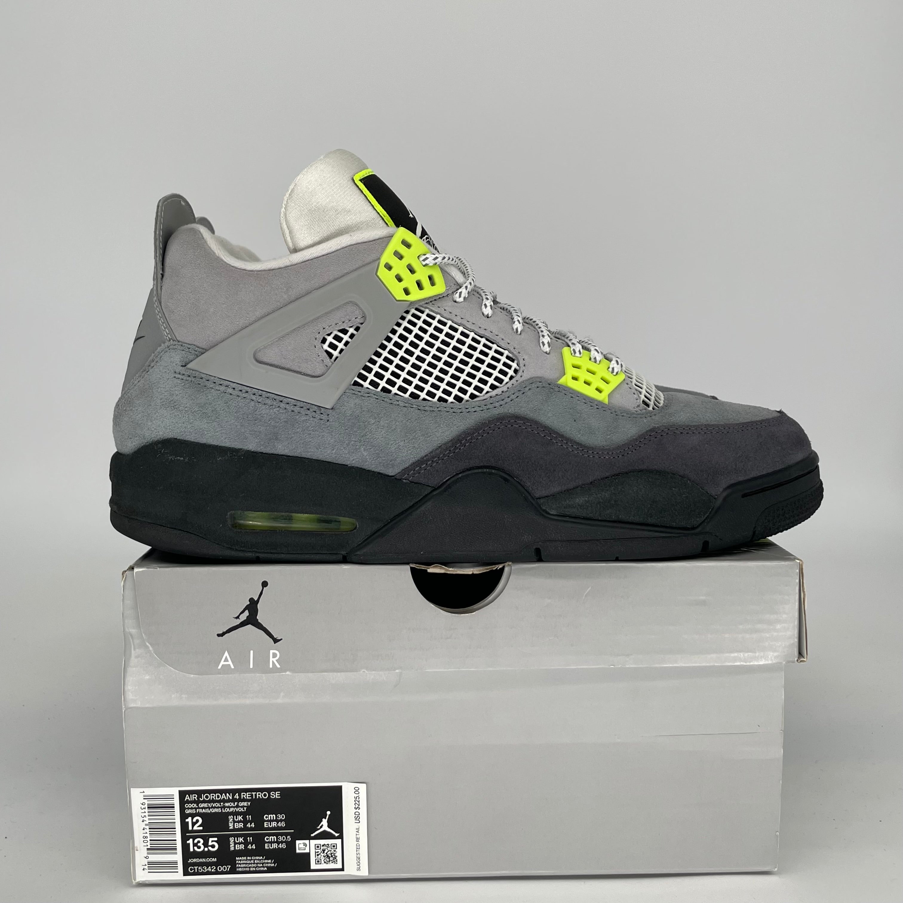 AIR JORDAN 4 NEON 95 SIZE 12 CT5342-007