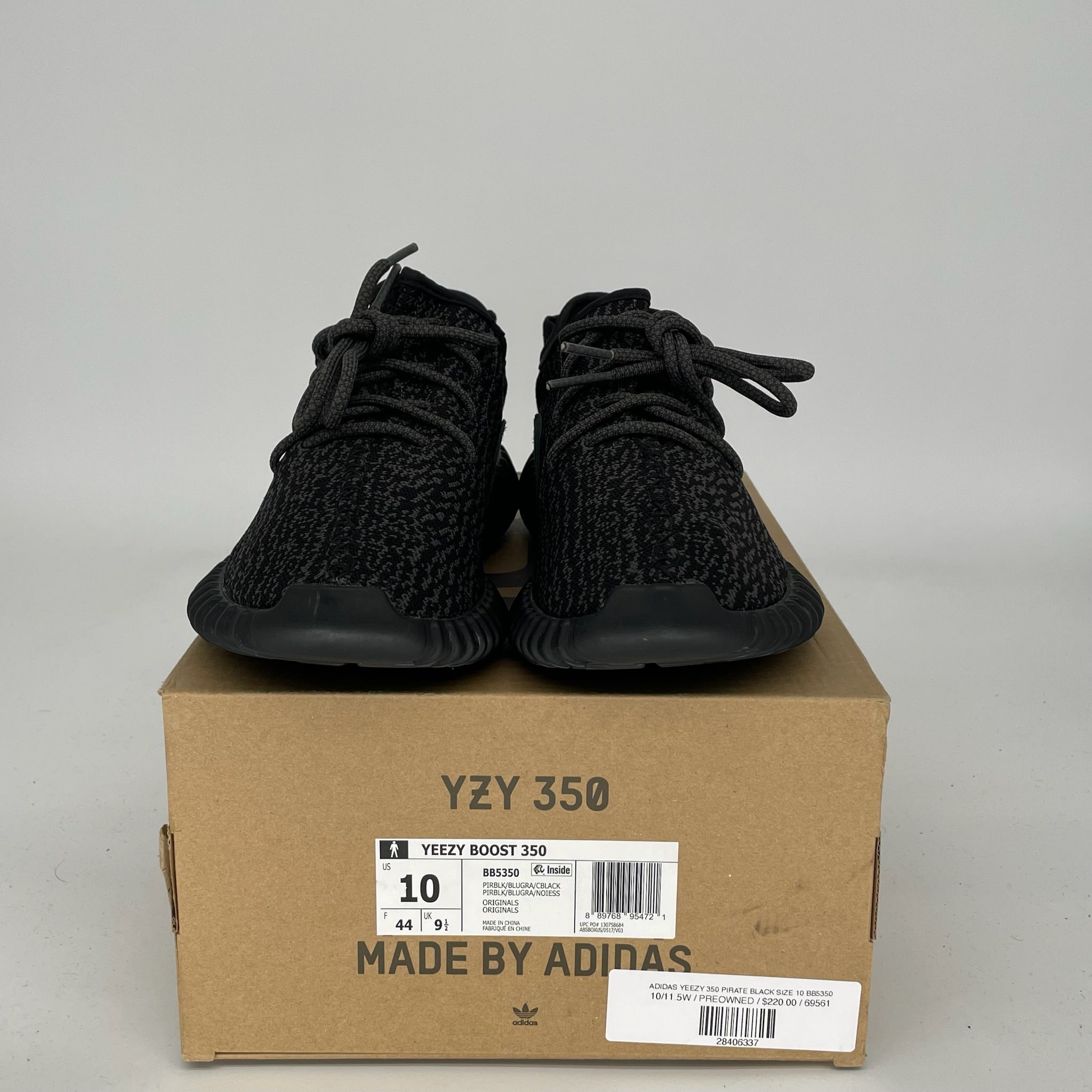 ADIDAS YEEZY 350 PIRATE BLACK SIZE 10 BB5350