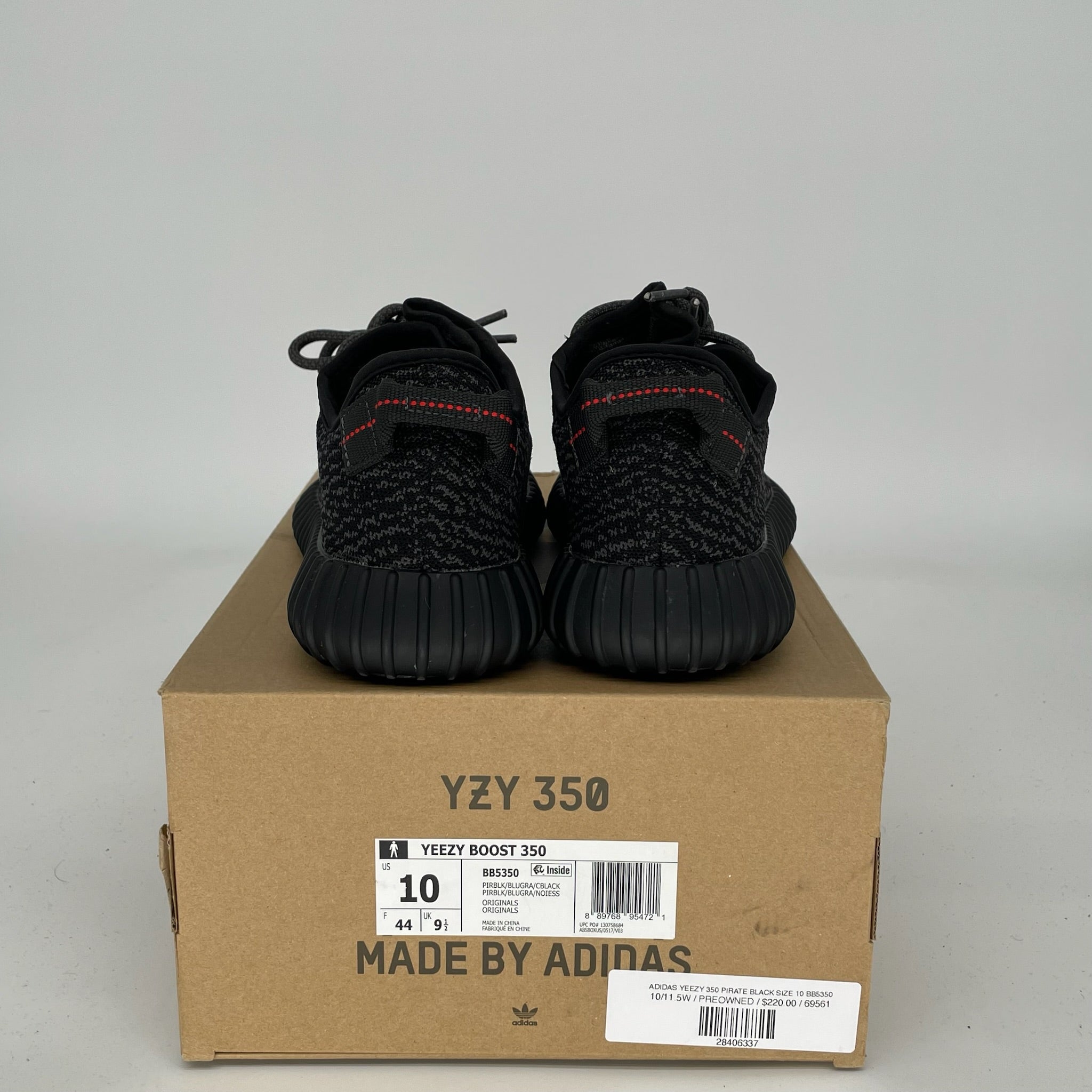 ADIDAS YEEZY 350 PIRATE BLACK SIZE 10 BB5350