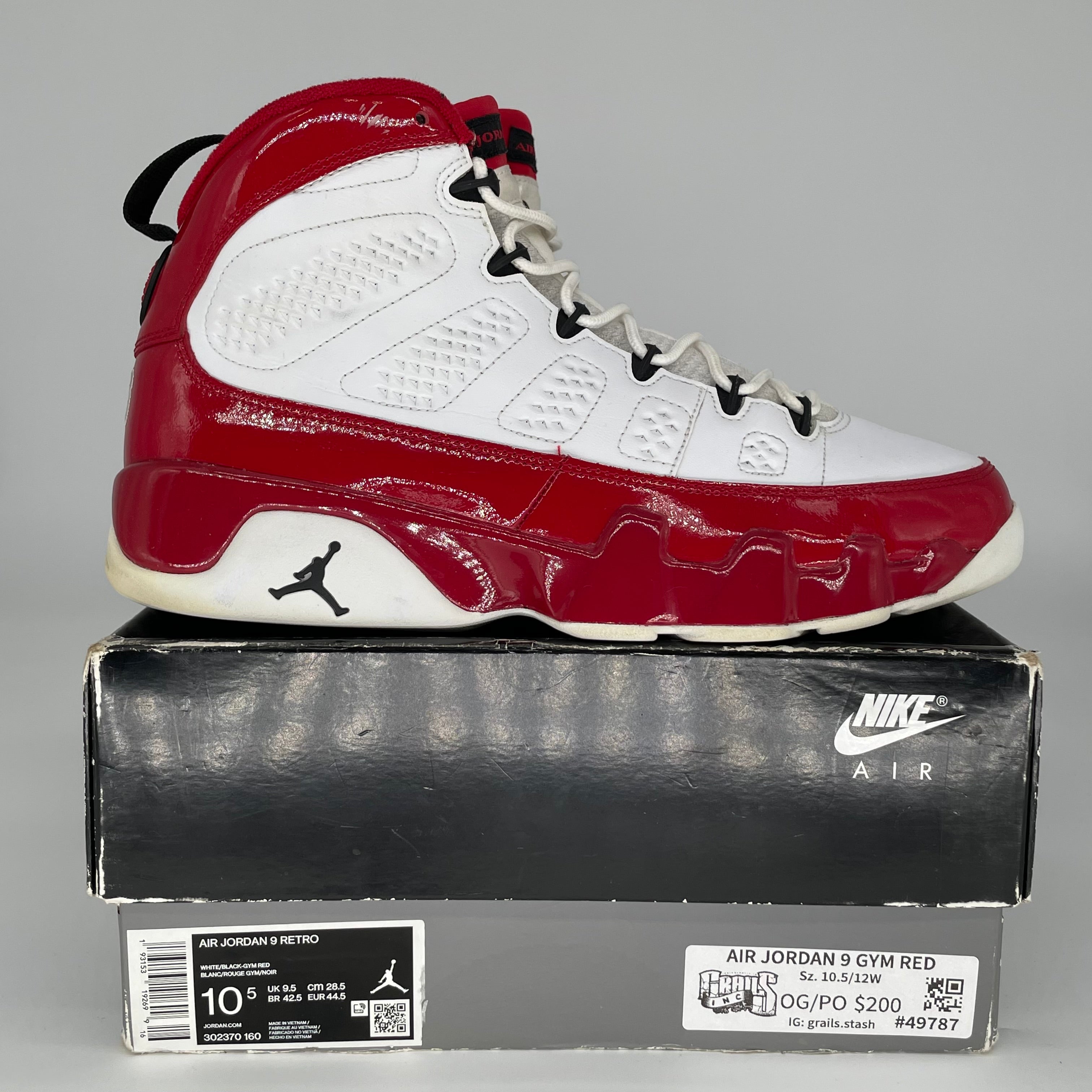 AIR JORDAN 9 GYM RED SIZE 10.5 302370-160