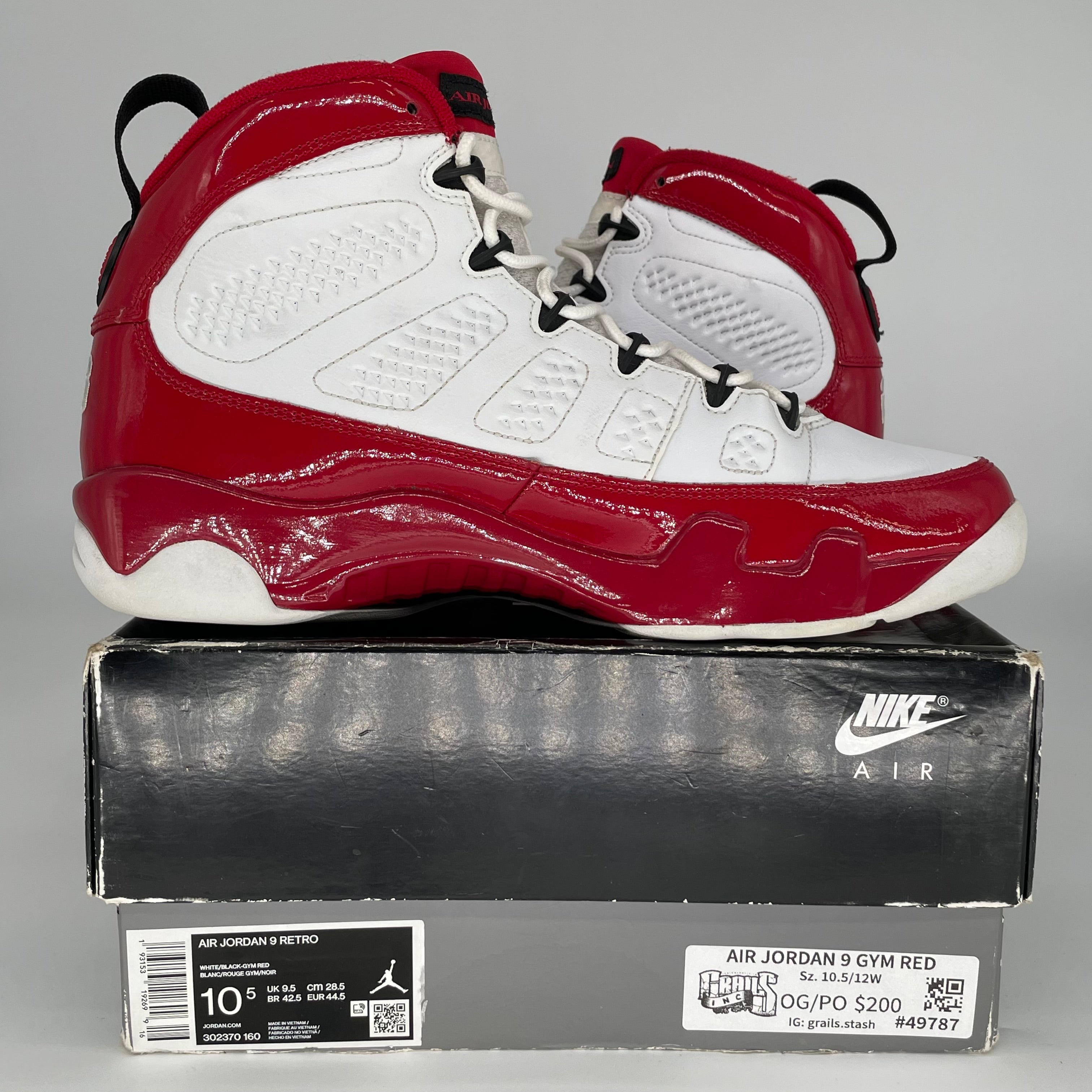 AIR JORDAN 9 GYM RED SIZE 10.5 302370-160