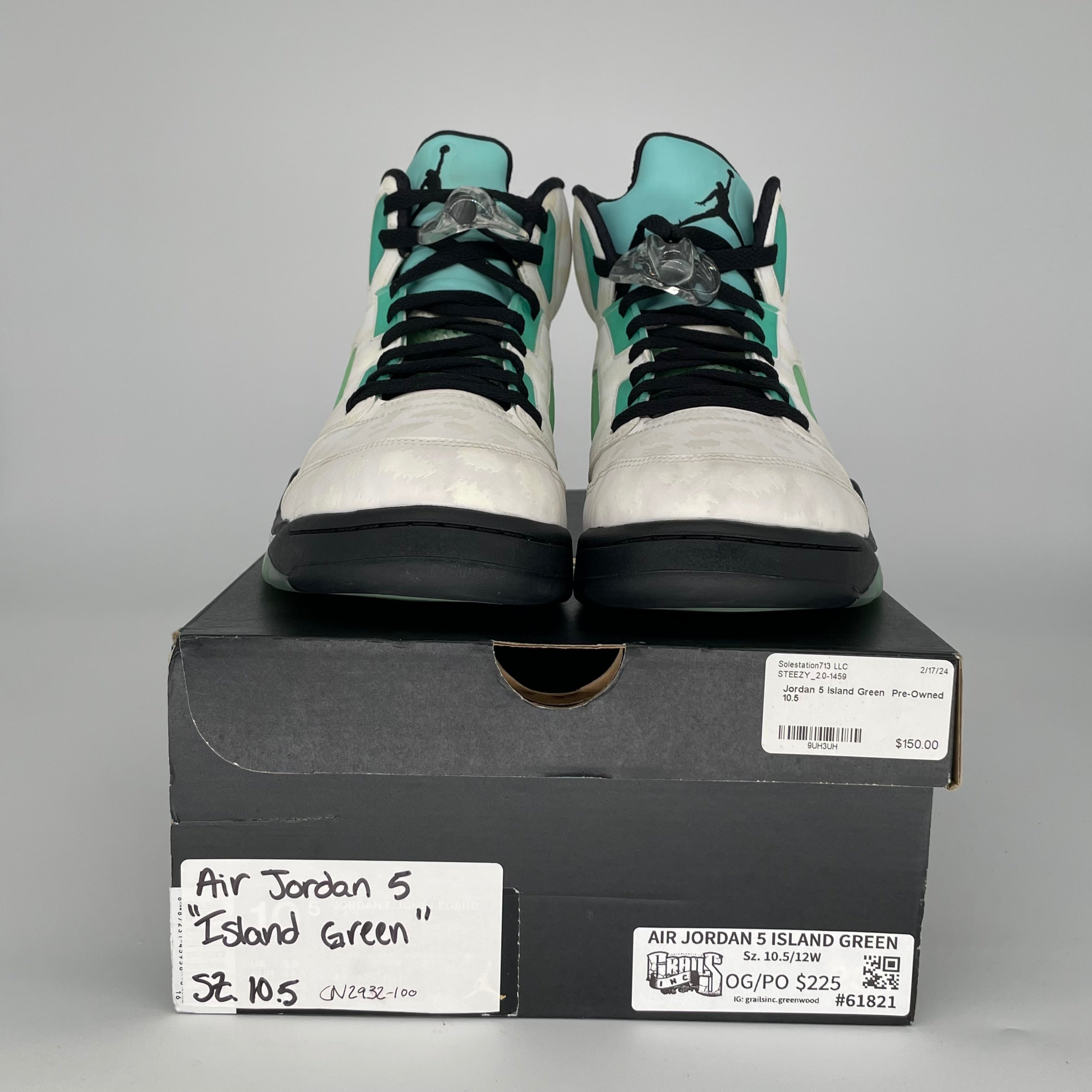 AIR JORDAN 5 ISLAND GREEN SIZE 10.5 CN2932-100