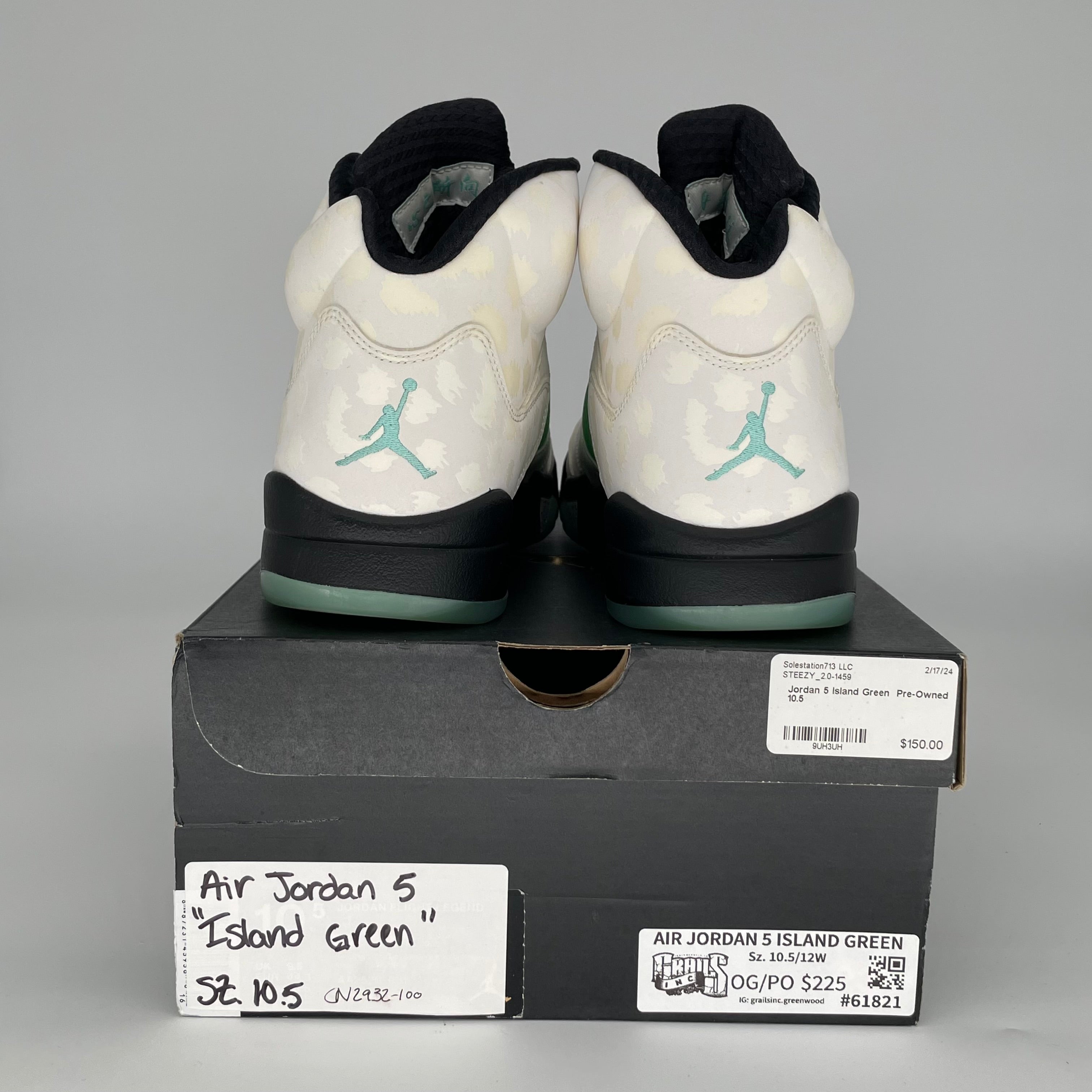 AIR JORDAN 5 ISLAND GREEN SIZE 10.5 CN2932-100