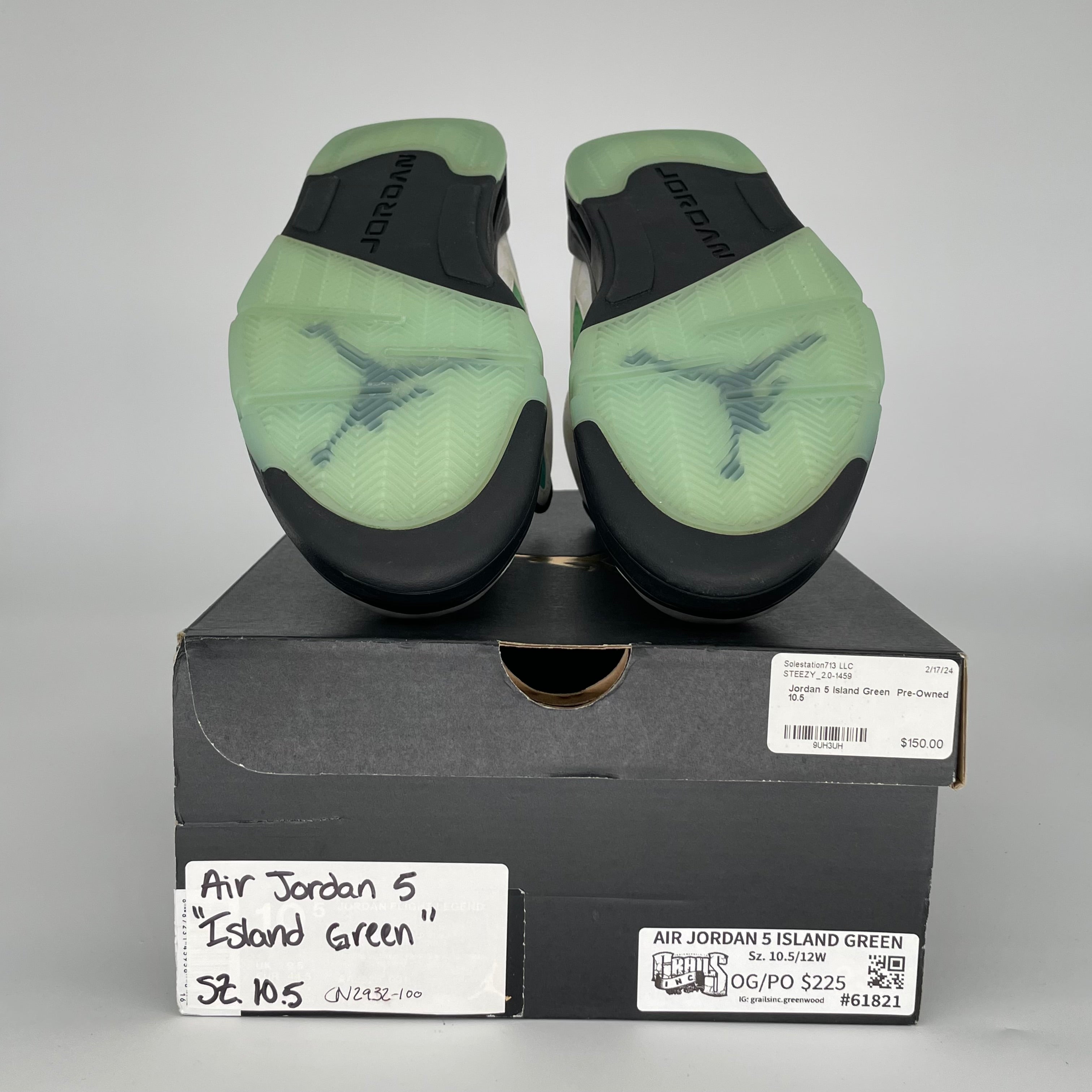 AIR JORDAN 5 ISLAND GREEN SIZE 10.5 CN2932-100