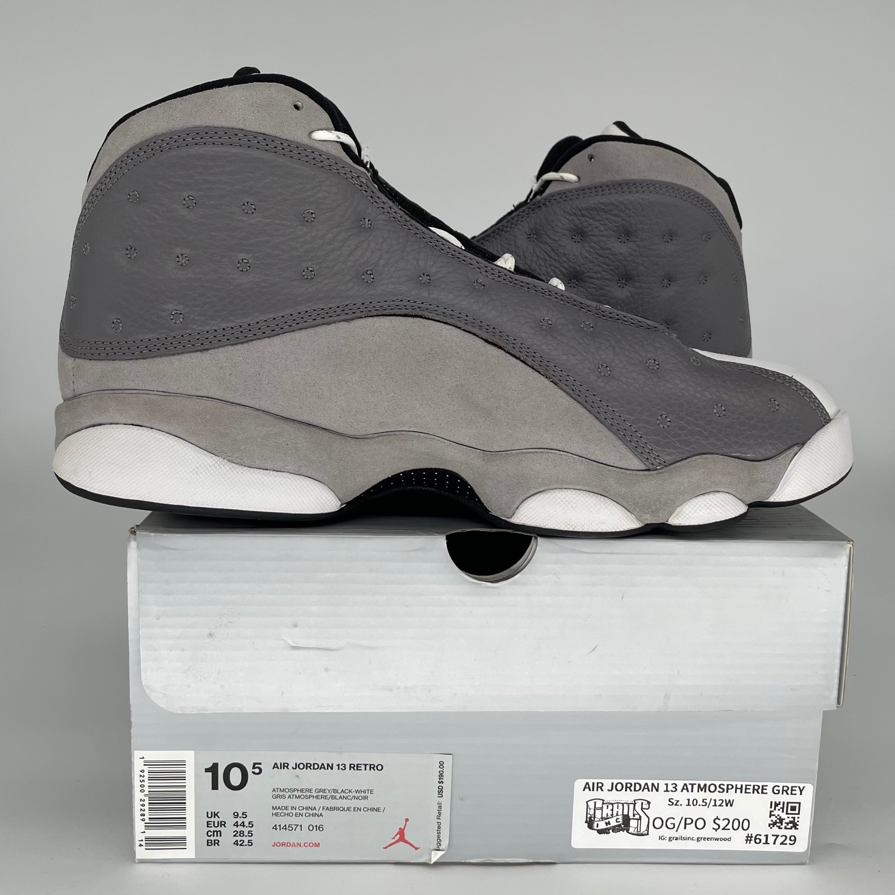 AIR JORDAN 13 ATMOSPHERE GREY SIZE 10.5 414571-016