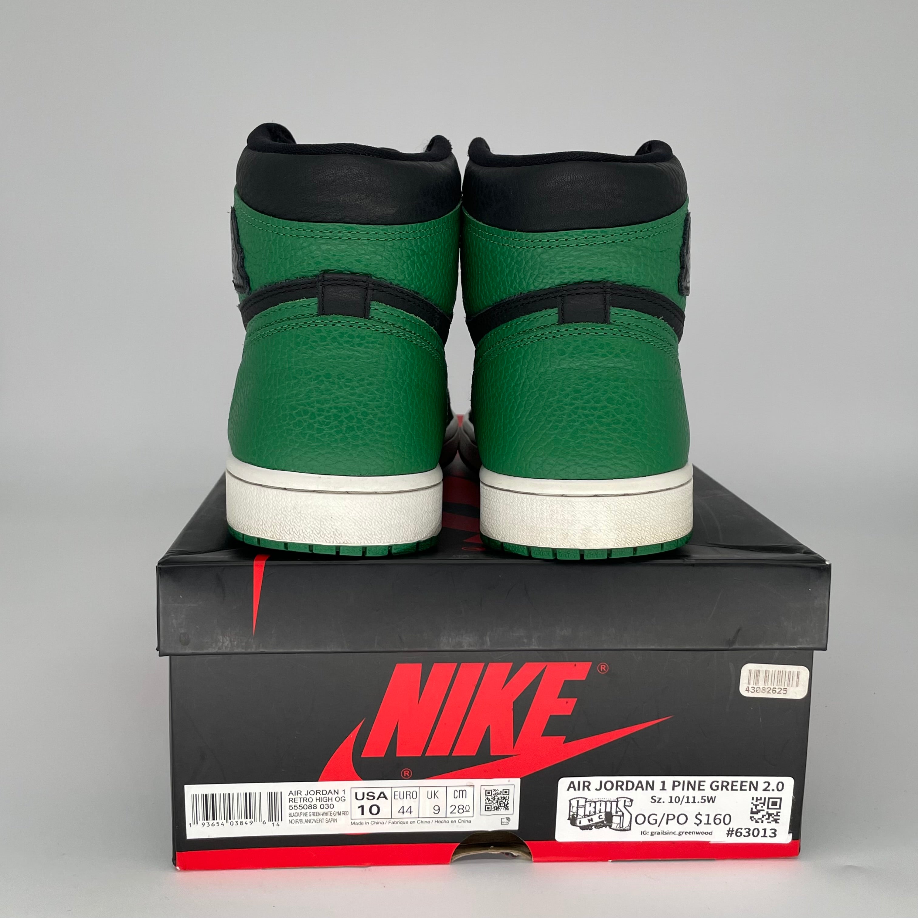 AIR JORDAN 1 PINE GREEN 2.0 SIZE 10 555088-030