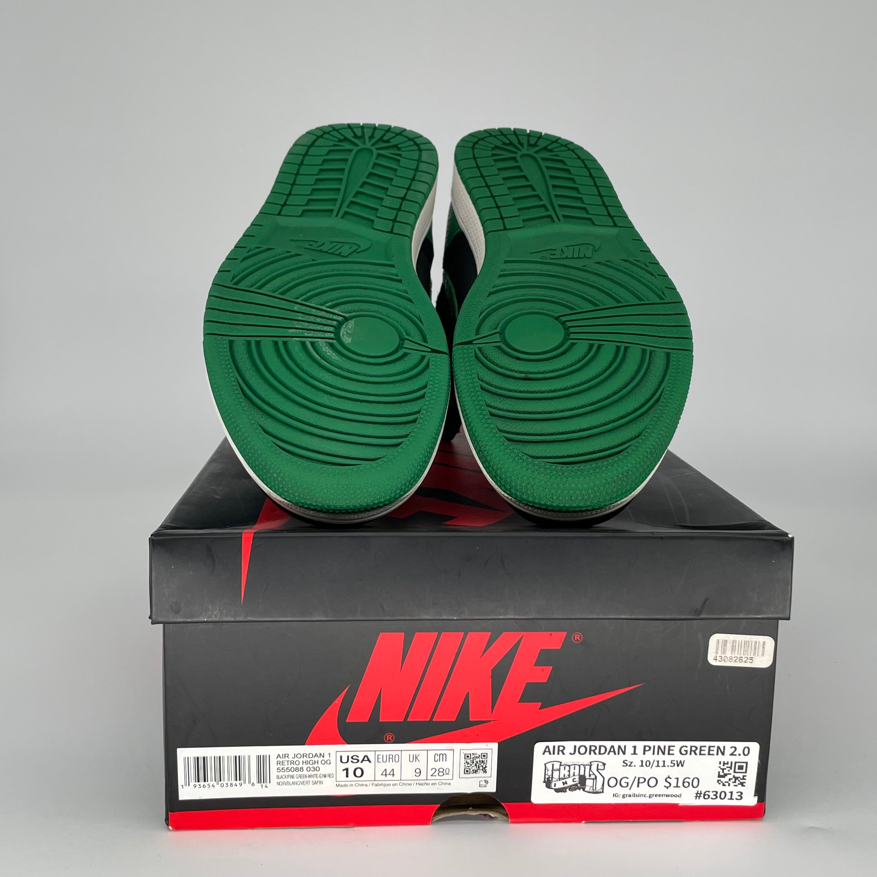 AIR JORDAN 1 PINE GREEN 2.0 SIZE 10 555088-030