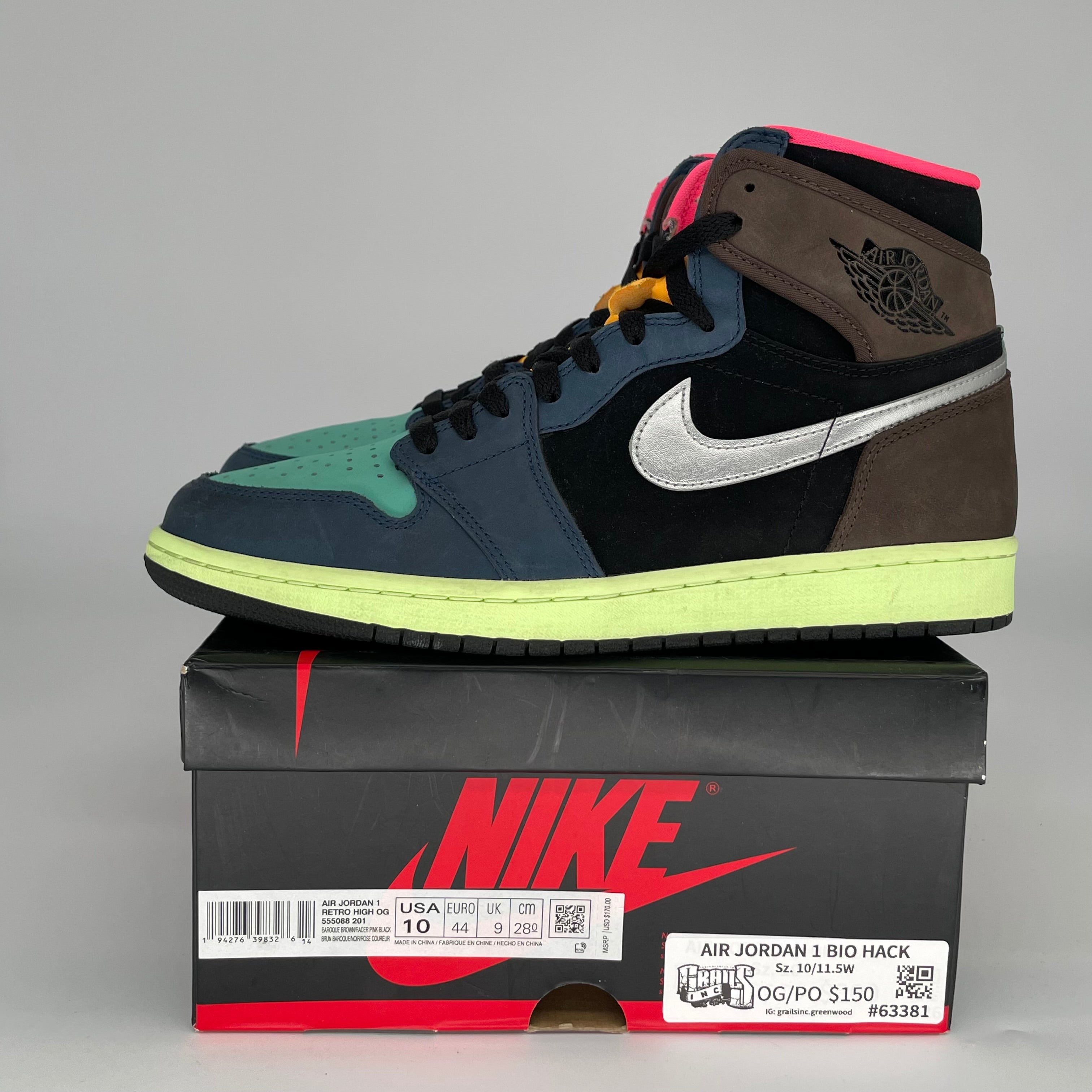 AIR JORDAN 1 BIO HACK SIZE 10 555088-201