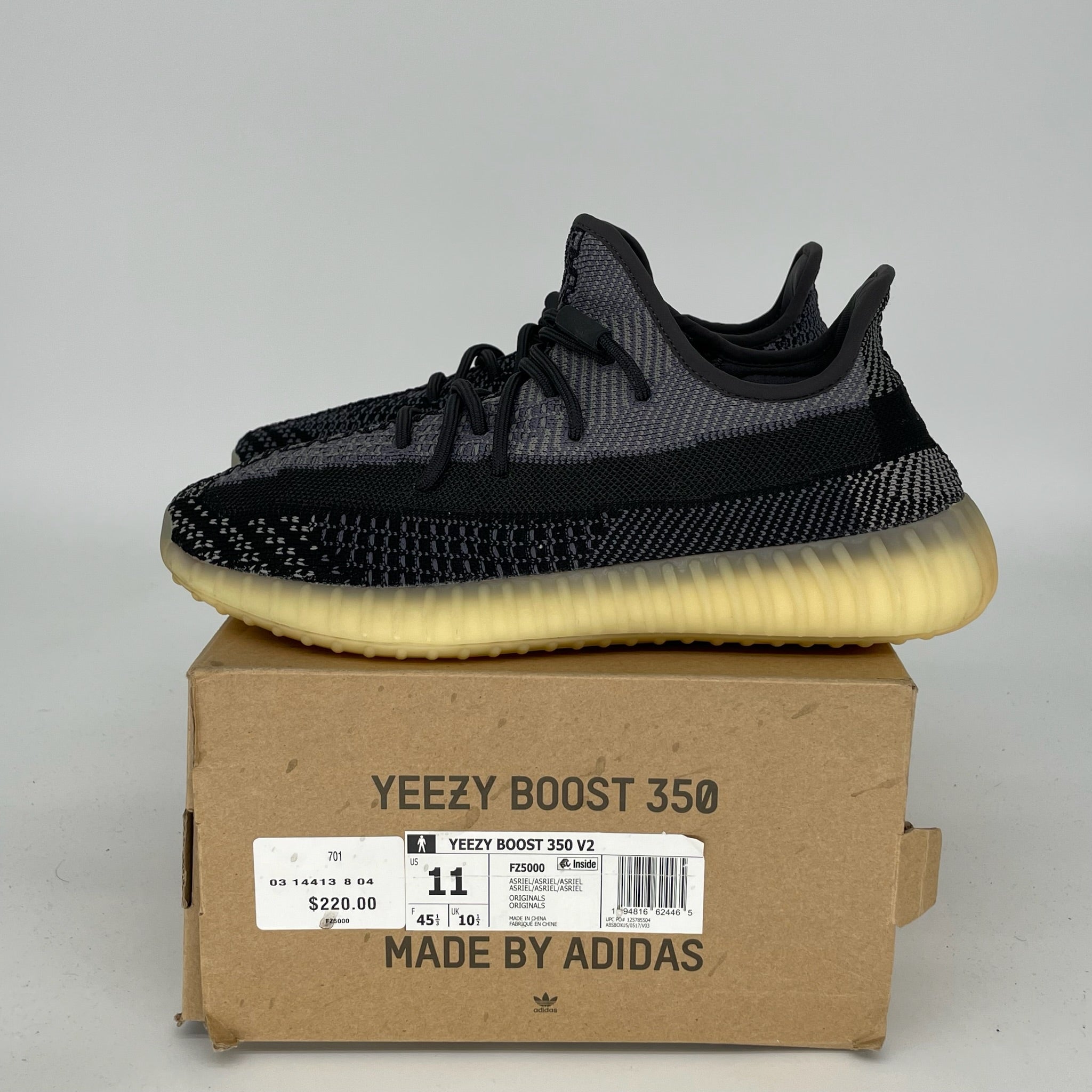 ADIDAS YEEZY 350 V2 CARBON SIZE 11 FZ5000