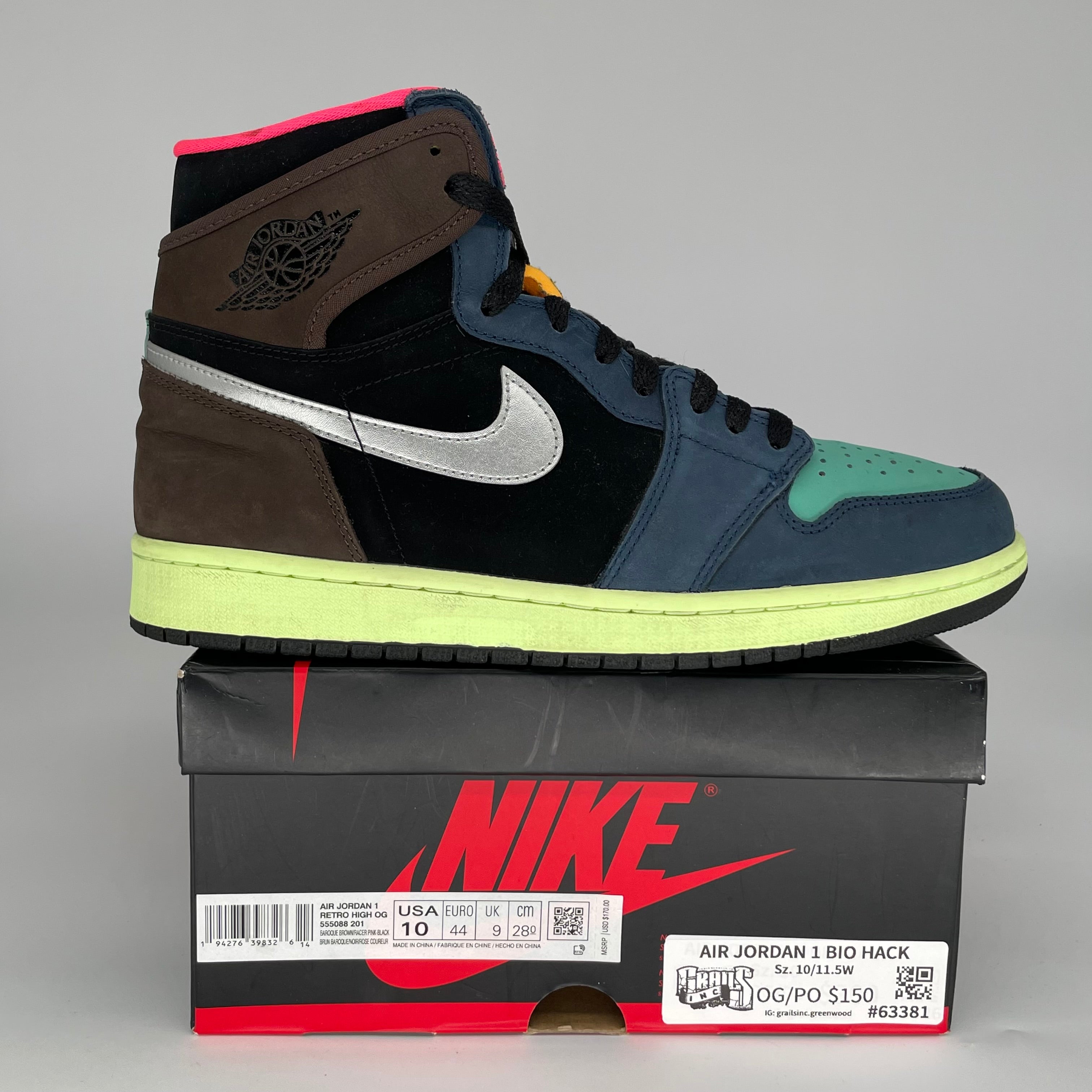 AIR JORDAN 1 BIO HACK SIZE 10 555088-201