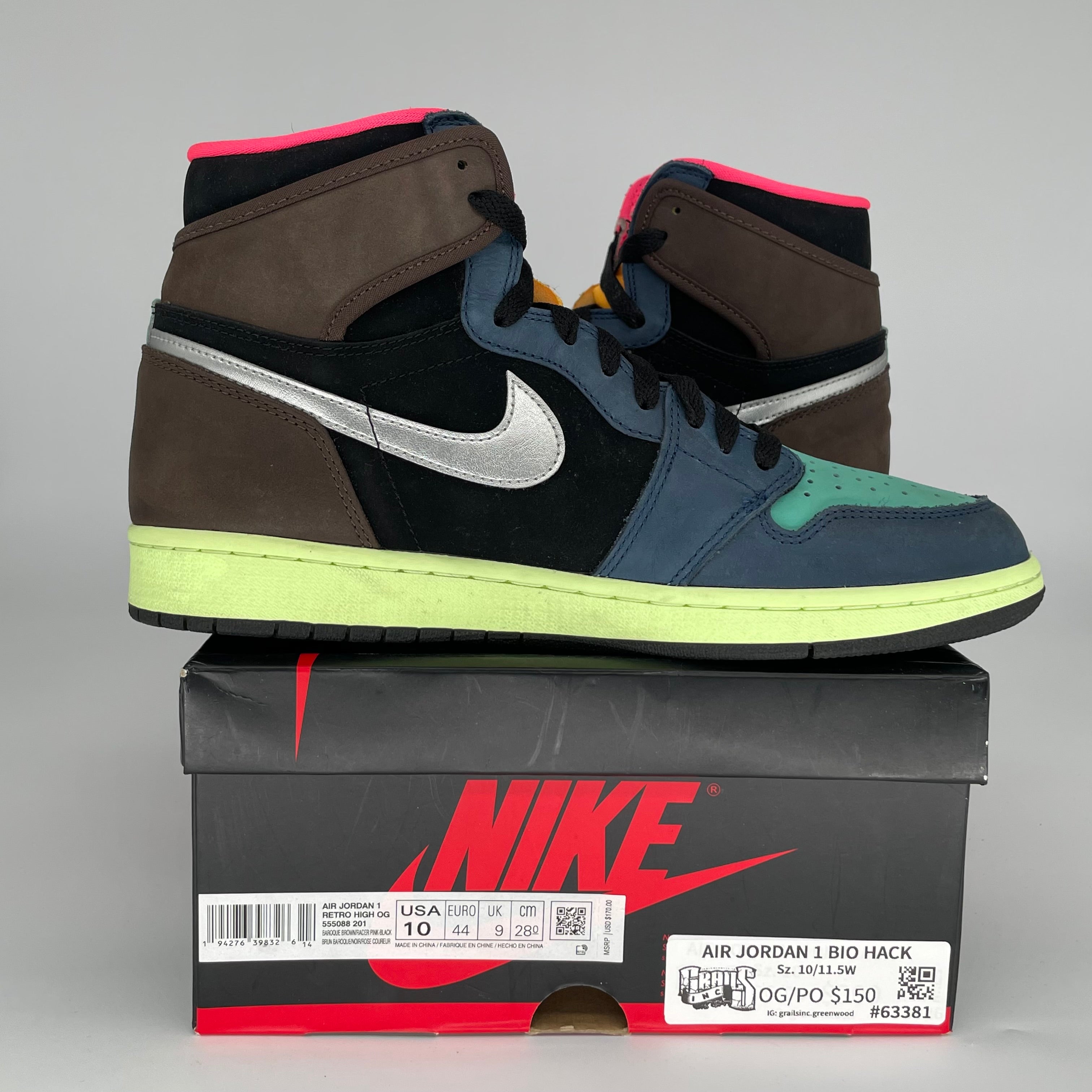 AIR JORDAN 1 BIO HACK SIZE 10 555088-201