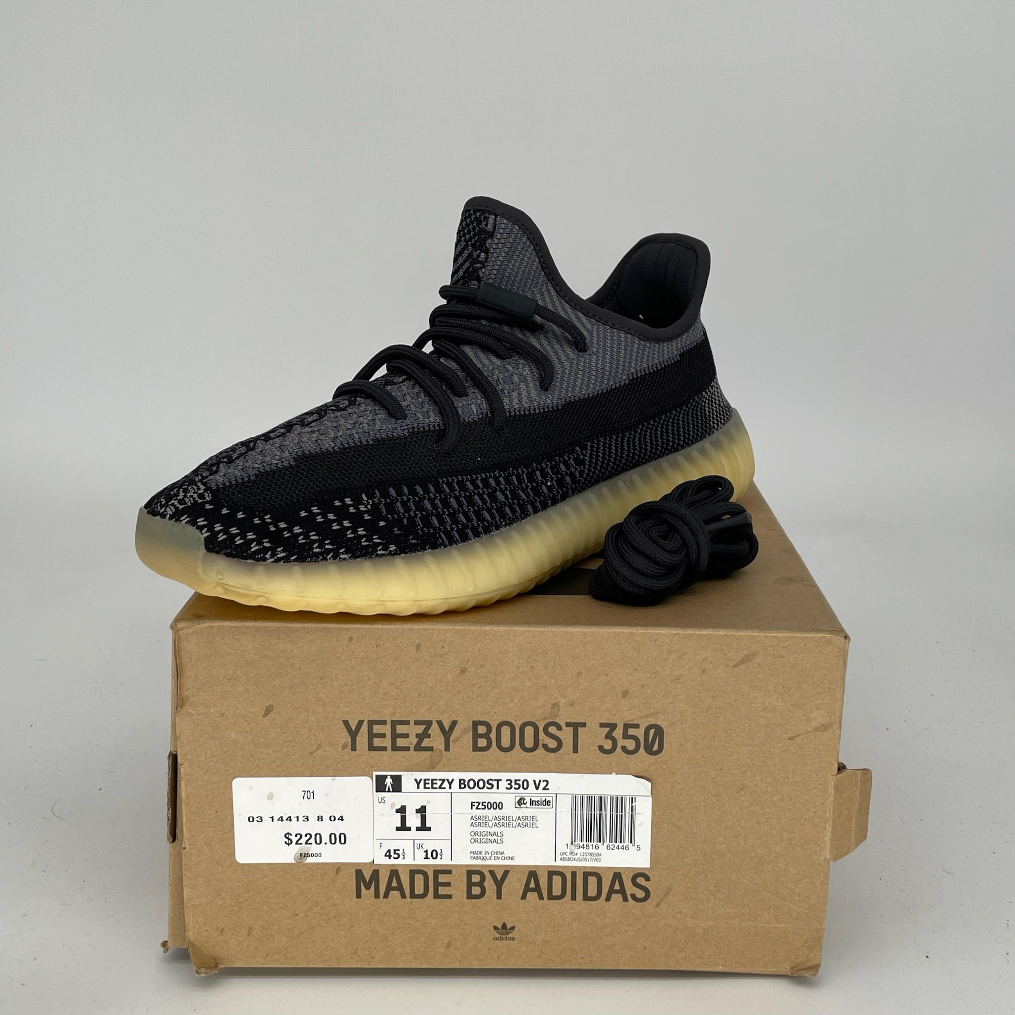 ADIDAS YEEZY 350 V2 CARBON SIZE 11 FZ5000