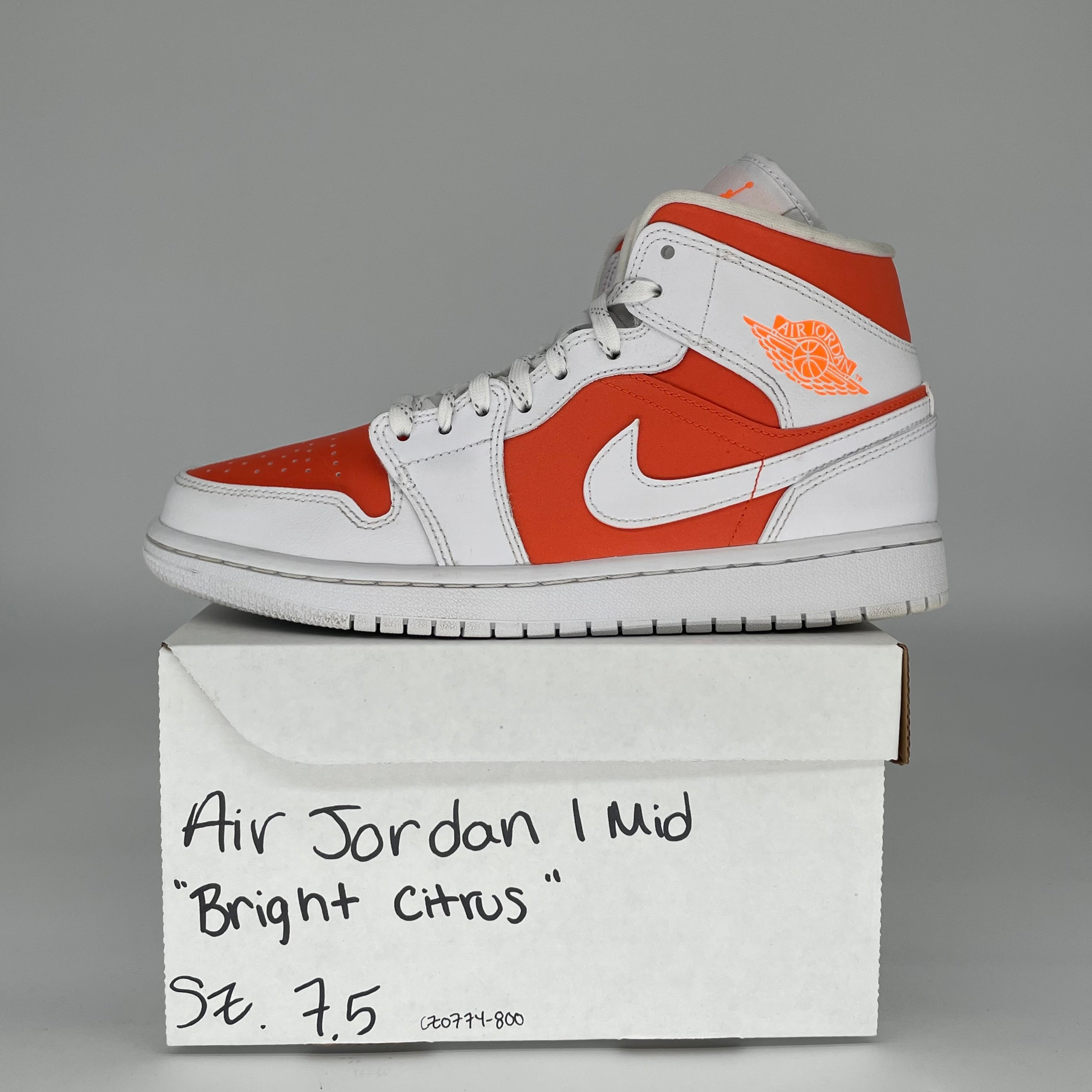 AIR JORDAN 1 MID BRIGHT CITRUS W SIZE 7.5/9W CZ0774-800