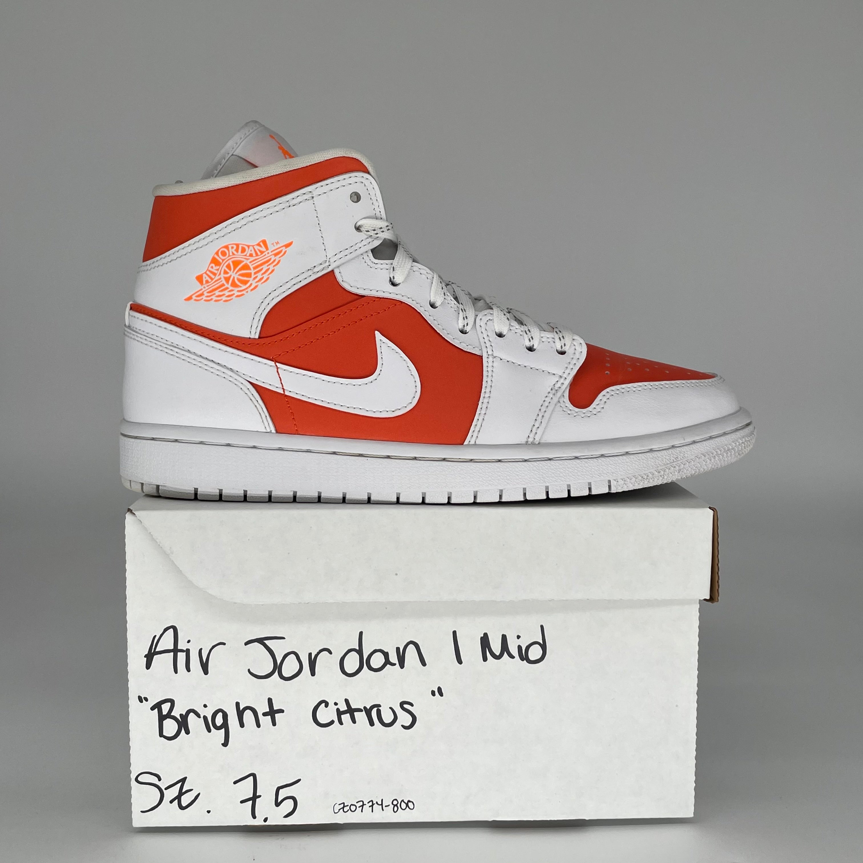 AIR JORDAN 1 MID BRIGHT CITRUS W SIZE 7.5/9W CZ0774-800