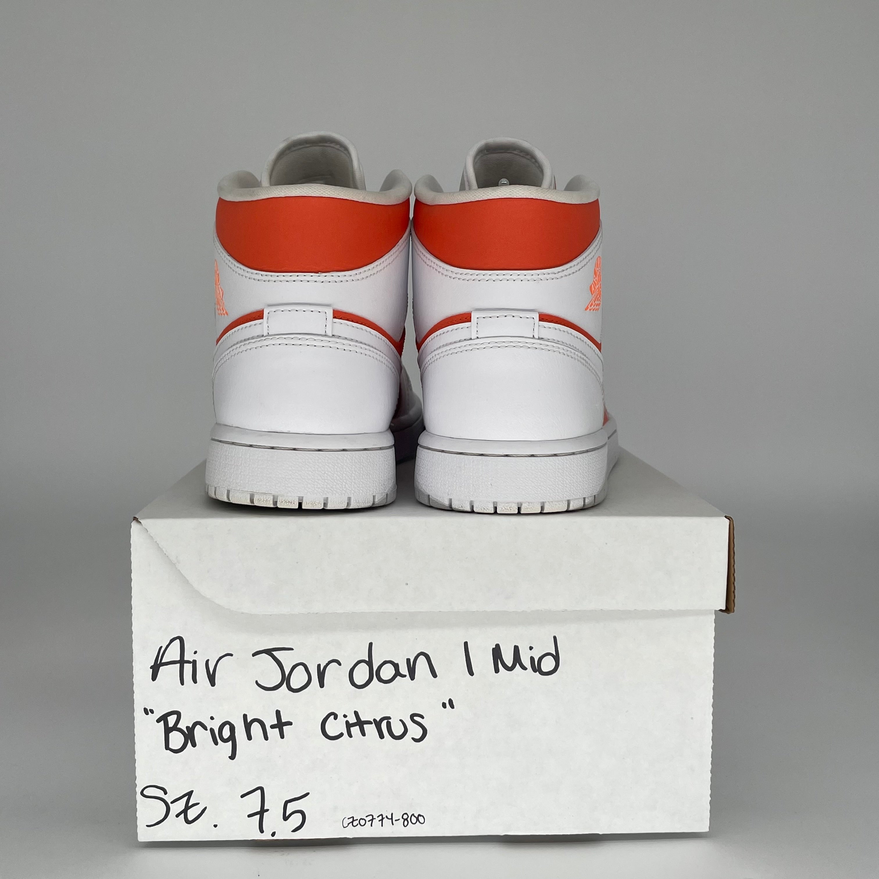 AIR JORDAN 1 MID BRIGHT CITRUS W SIZE 7.5/9W CZ0774-800