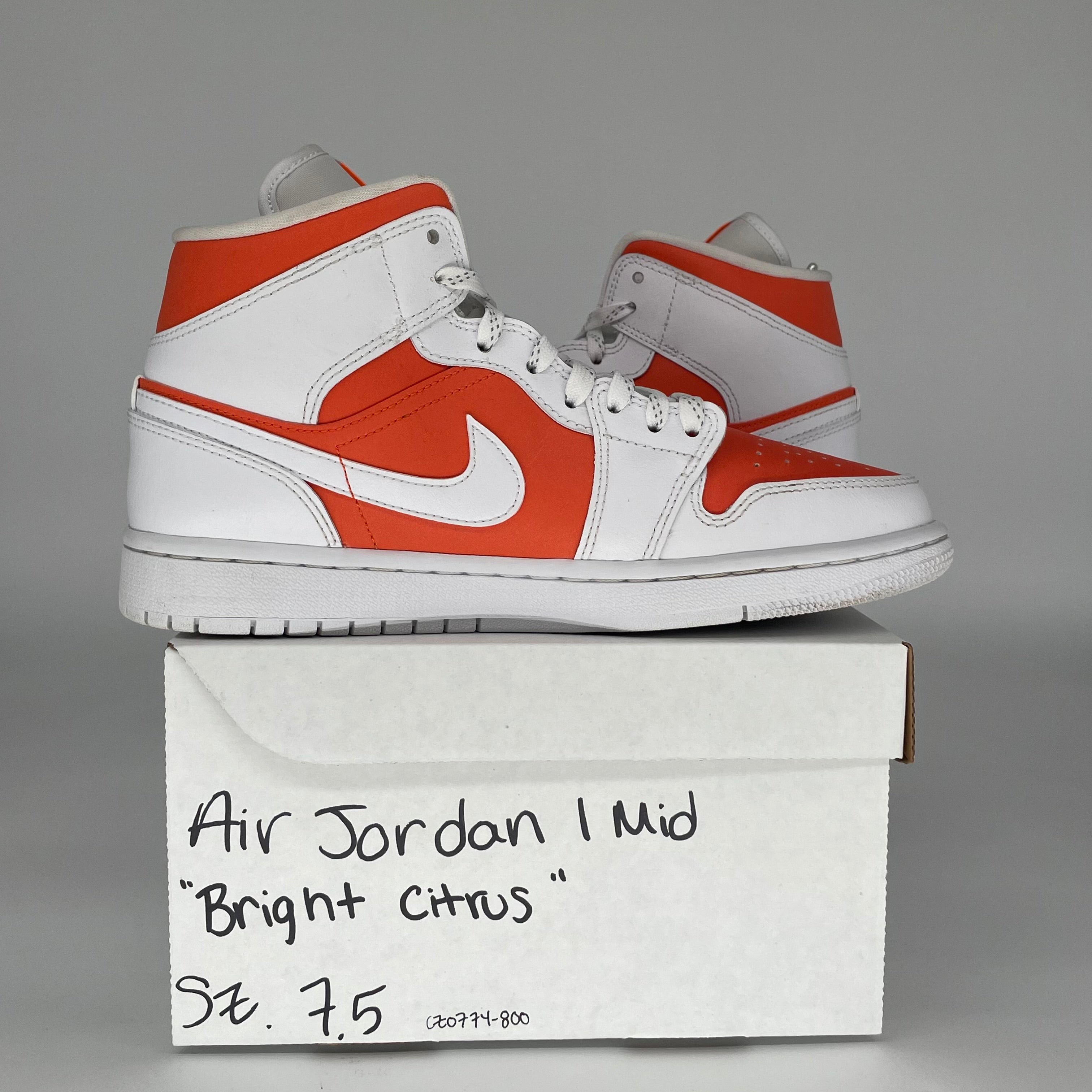 AIR JORDAN 1 MID BRIGHT CITRUS W SIZE 7.5/9W CZ0774-800