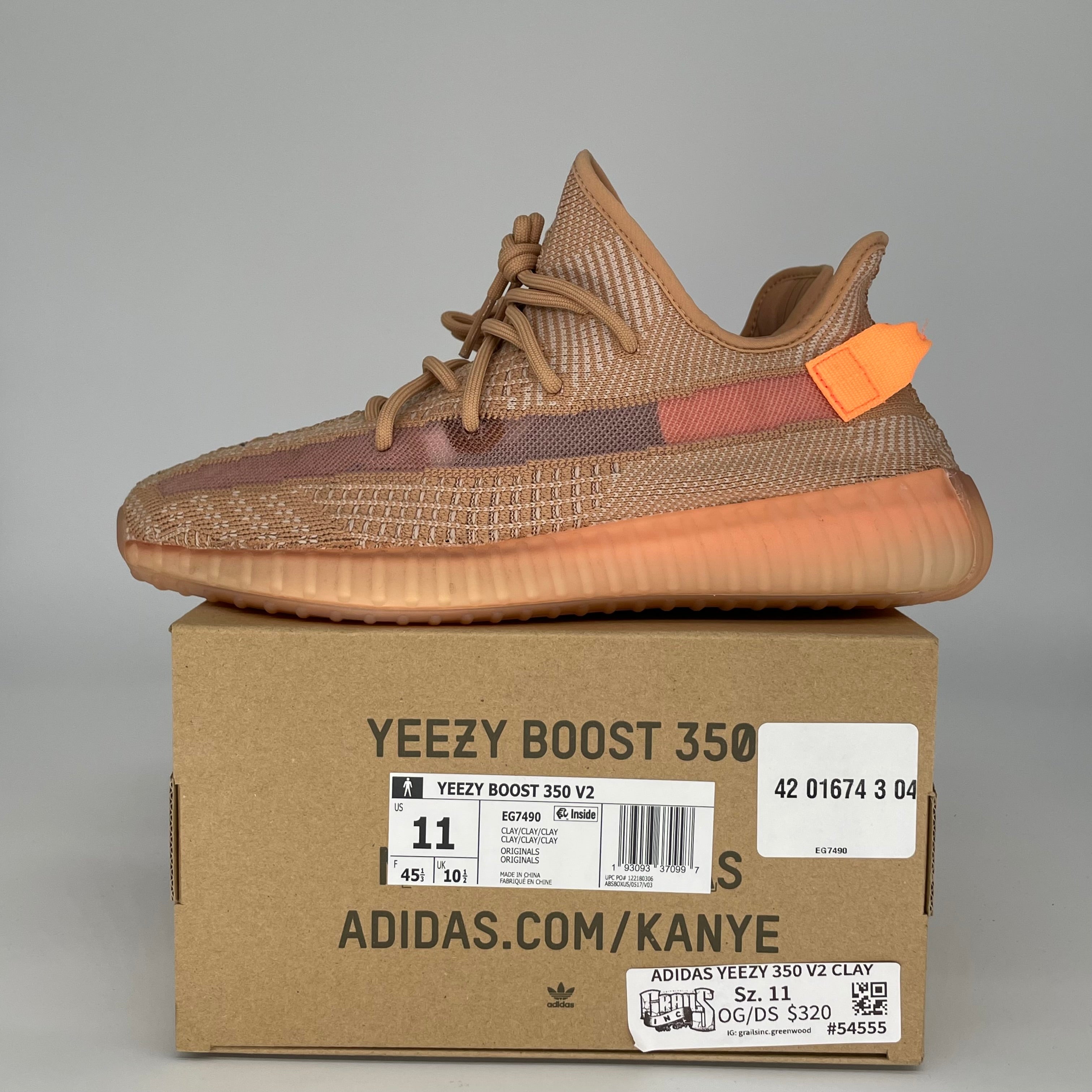 ADIDAS YEEZY 350 V2 CLAY SIZE 11 EG7490