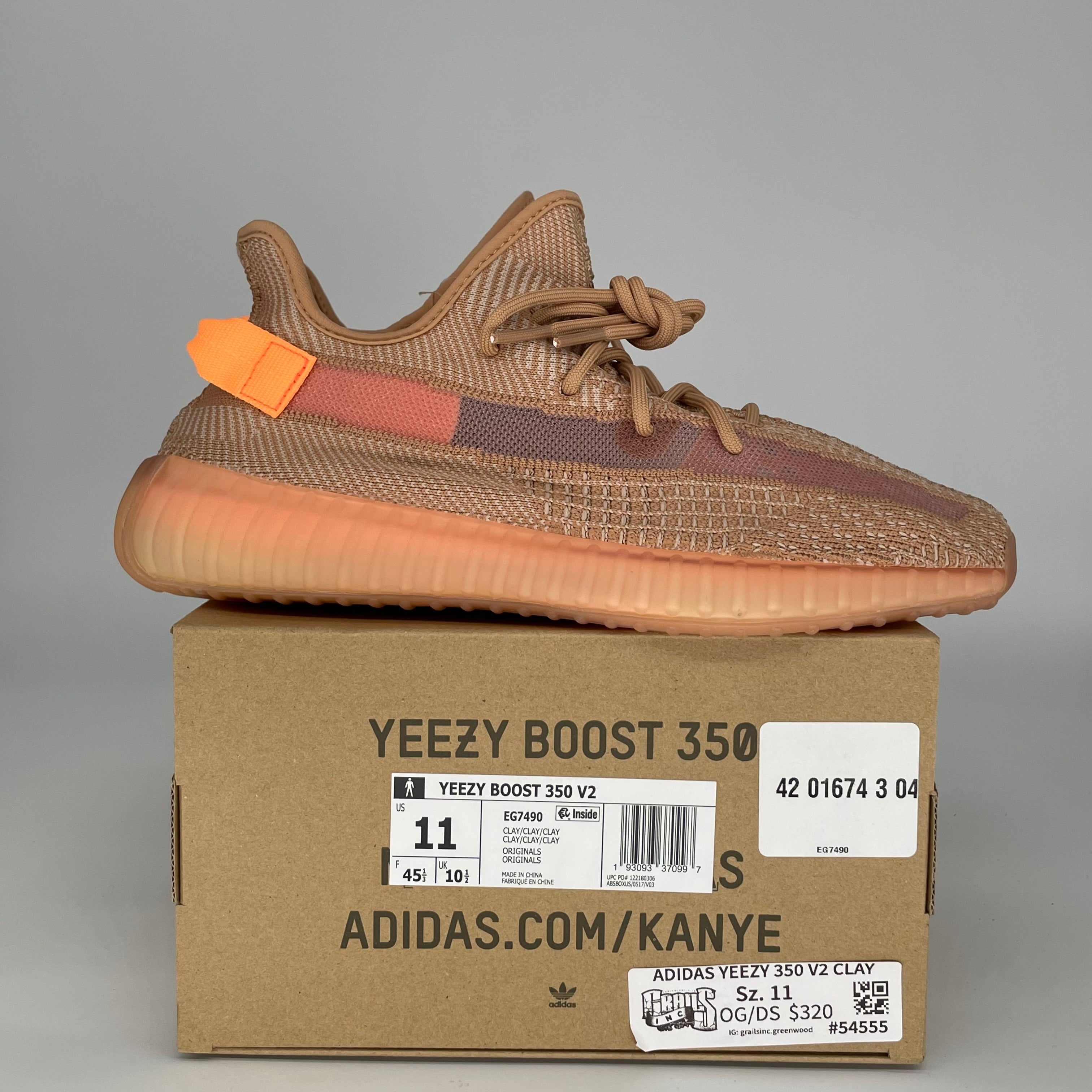 ADIDAS YEEZY 350 V2 CLAY SIZE 11 EG7490