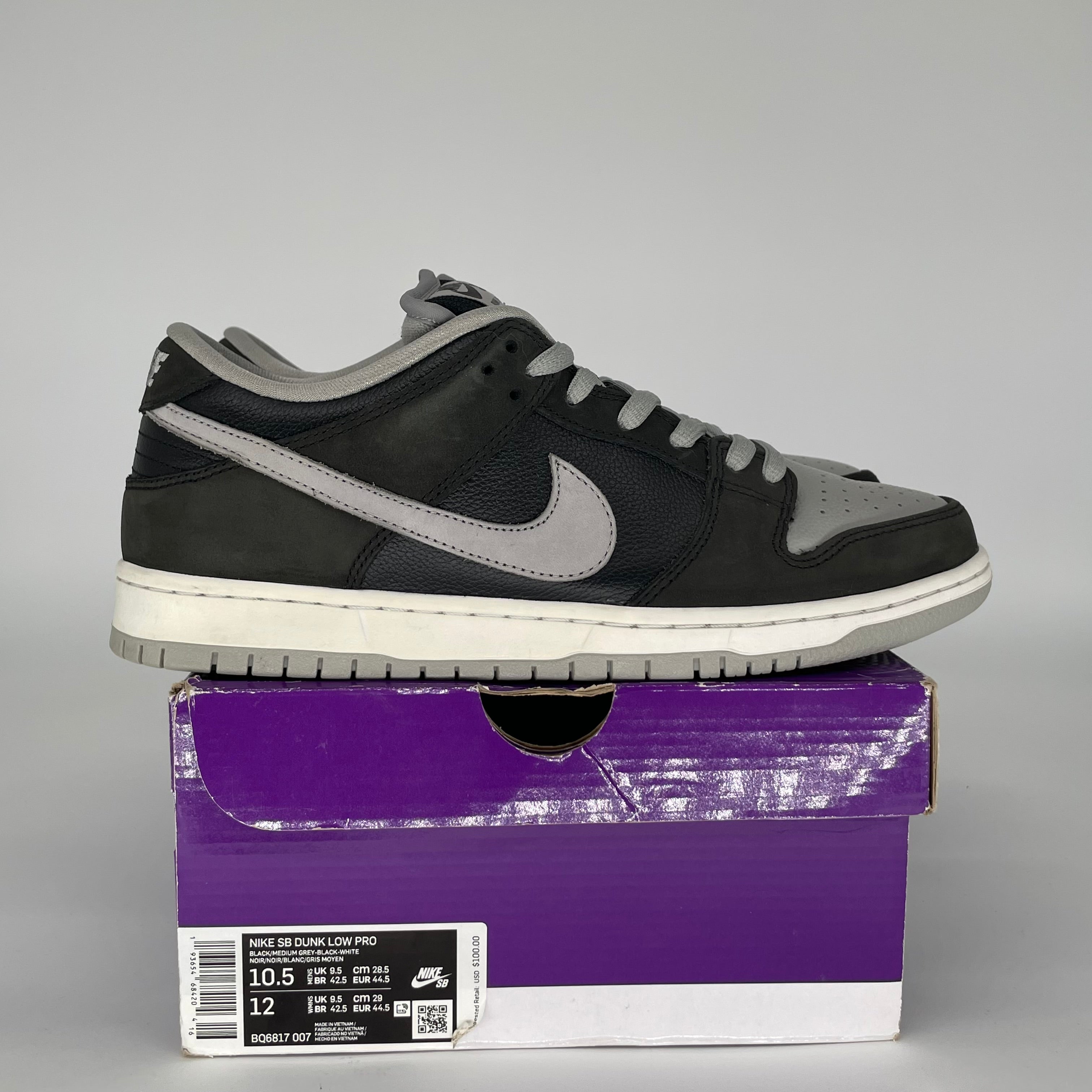 NIKE SB DUNK LOW J PACK SHADOW SIZE 10.5 BQ6817-007