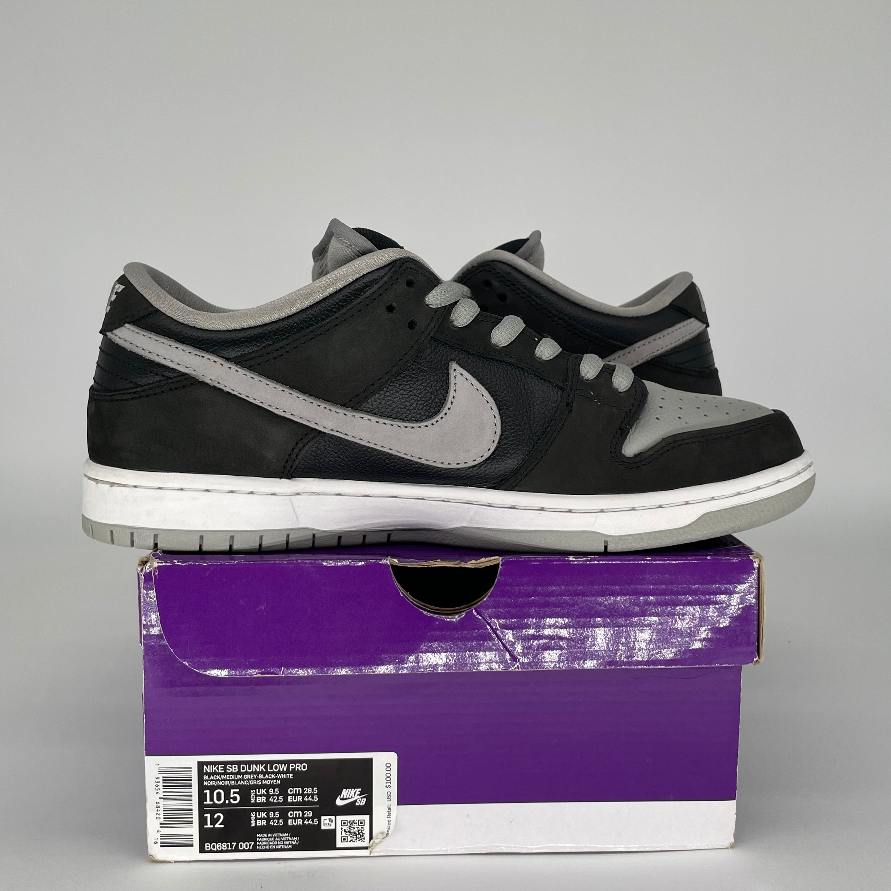 NIKE SB DUNK LOW J PACK SHADOW SIZE 10.5 BQ6817-007