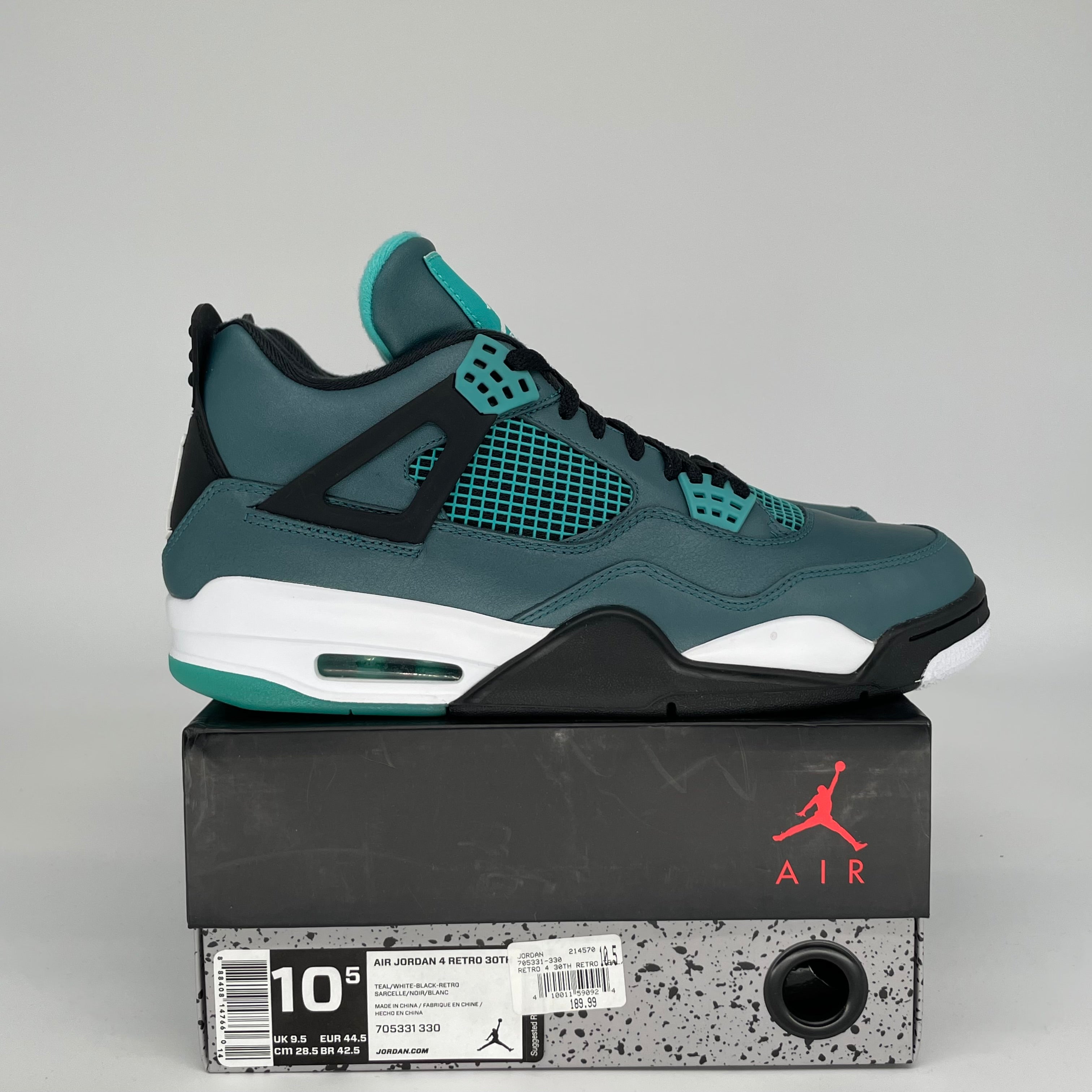 AIR JORDAN 4 TEAL SIZE 10.5 705331-330