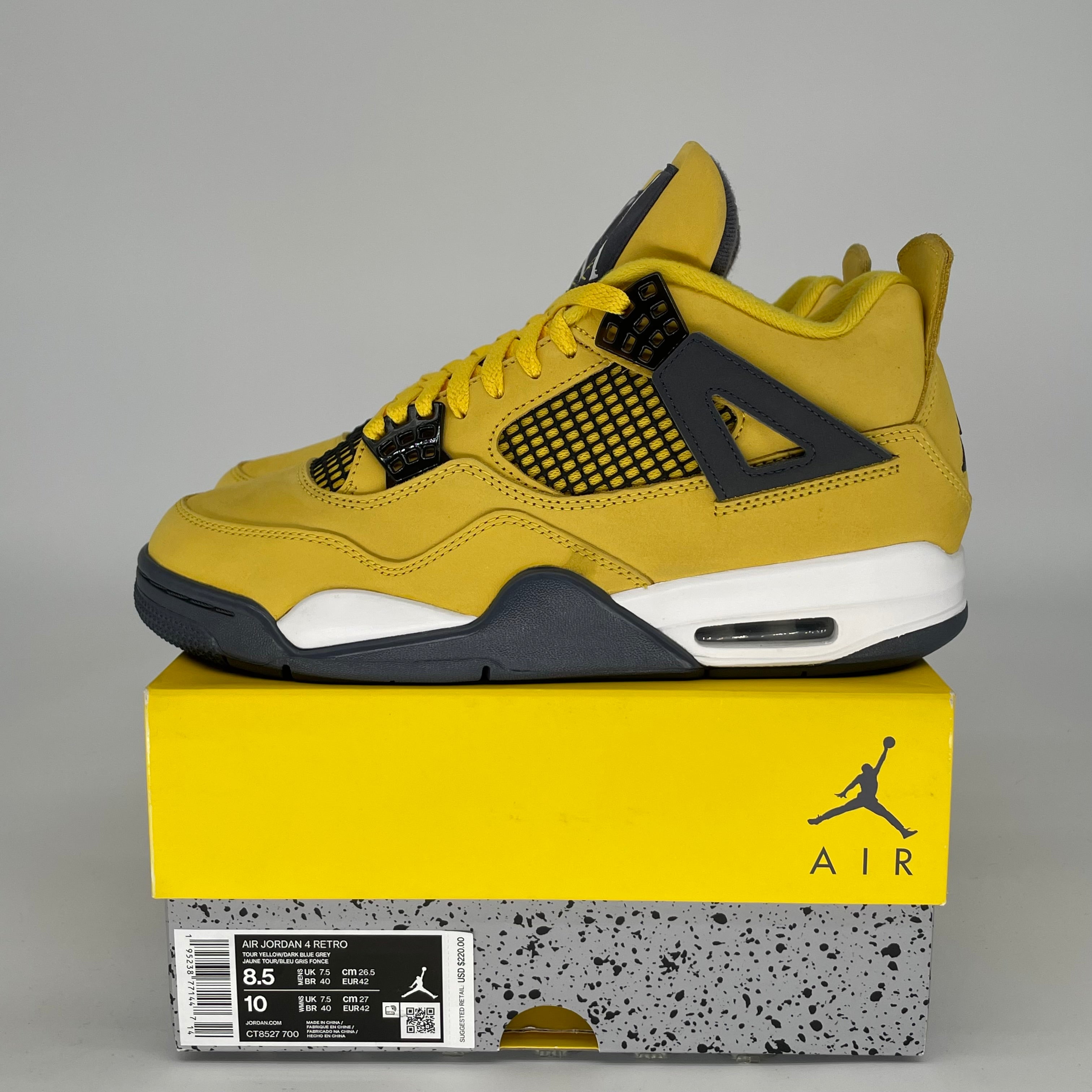 AIR JORDAN 4 LIGHTNING SIZE 8.5 CT8527-700