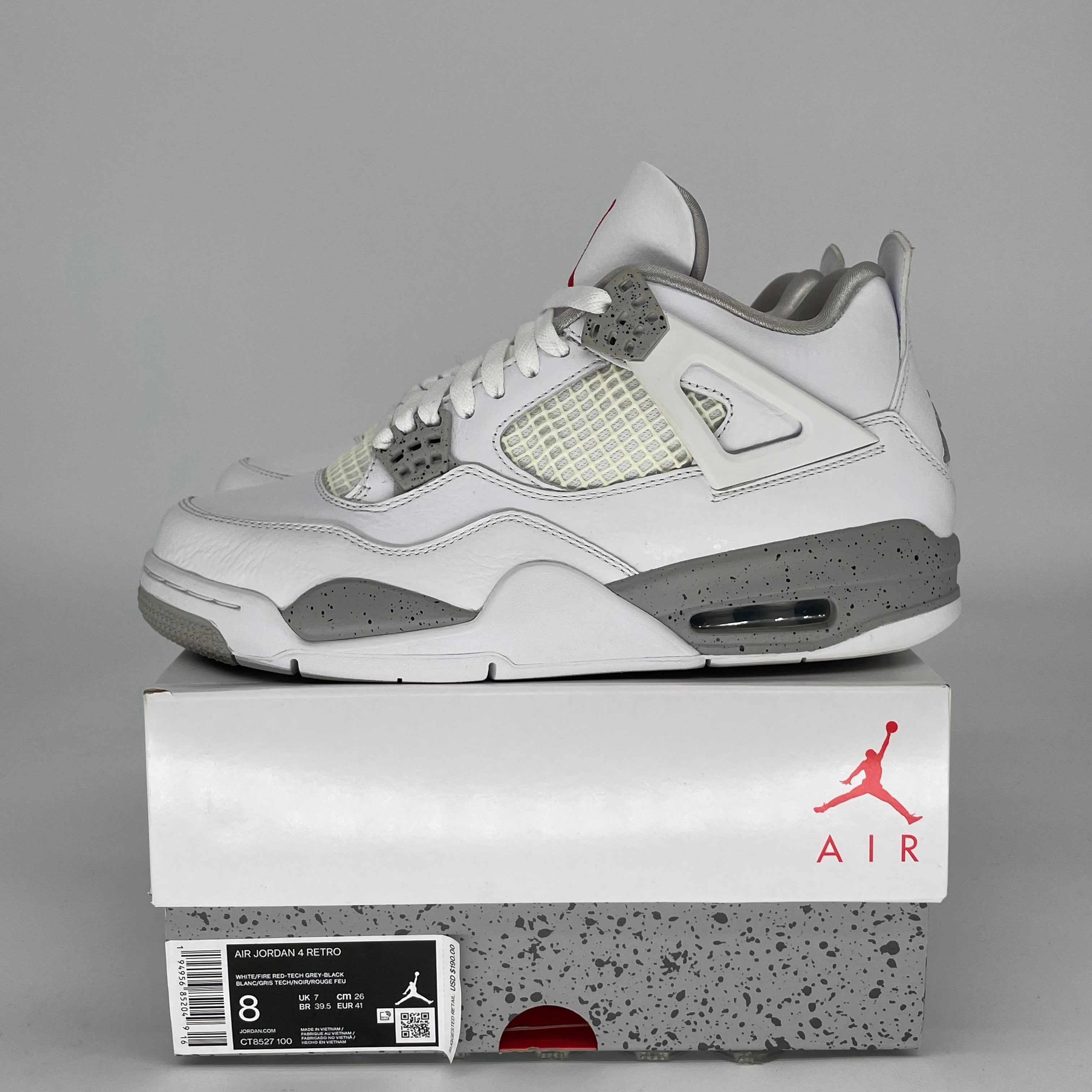 AIR JORDAN 4 WHITE OREO SIZE 8 CT8527-100