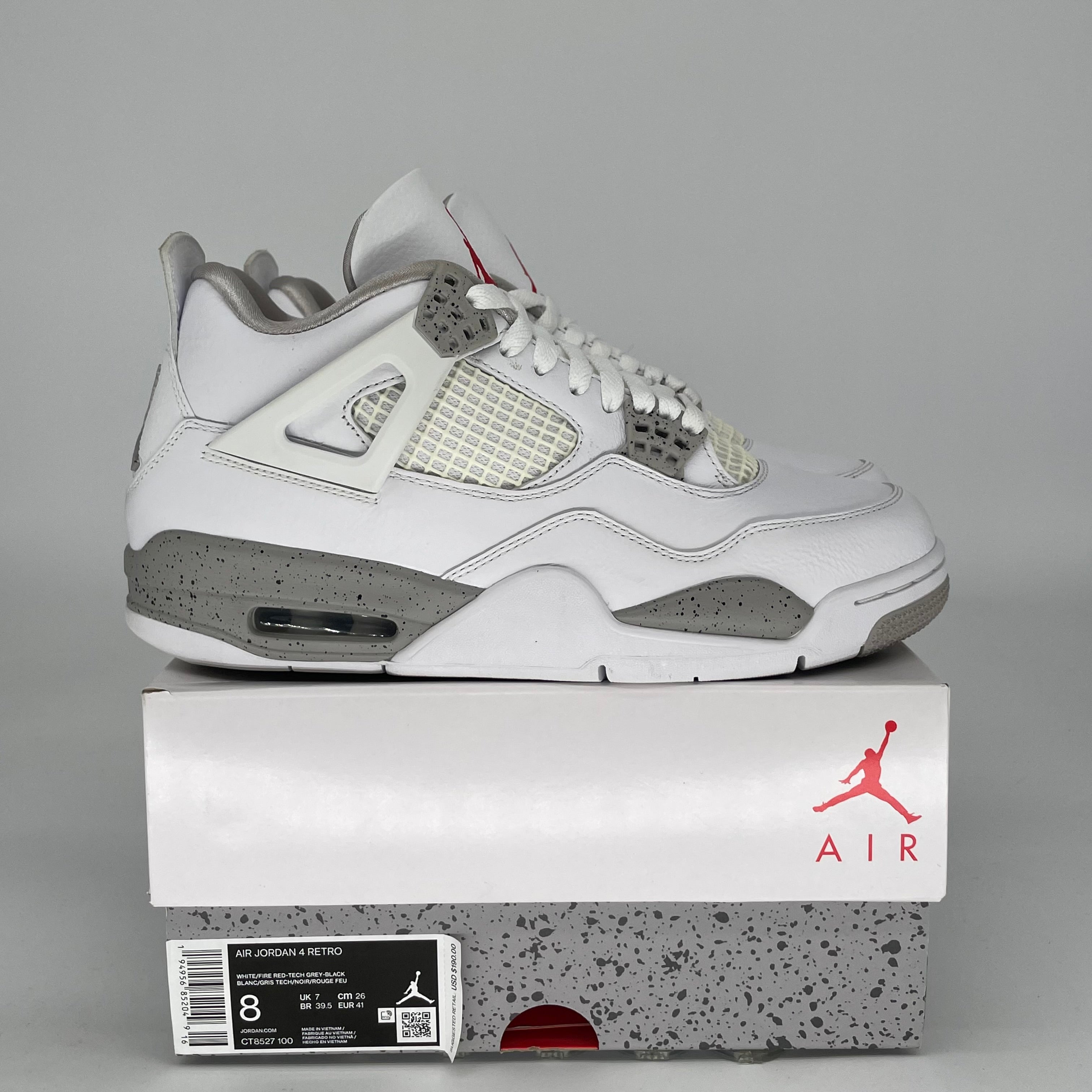 AIR JORDAN 4 WHITE OREO SIZE 8 CT8527-100