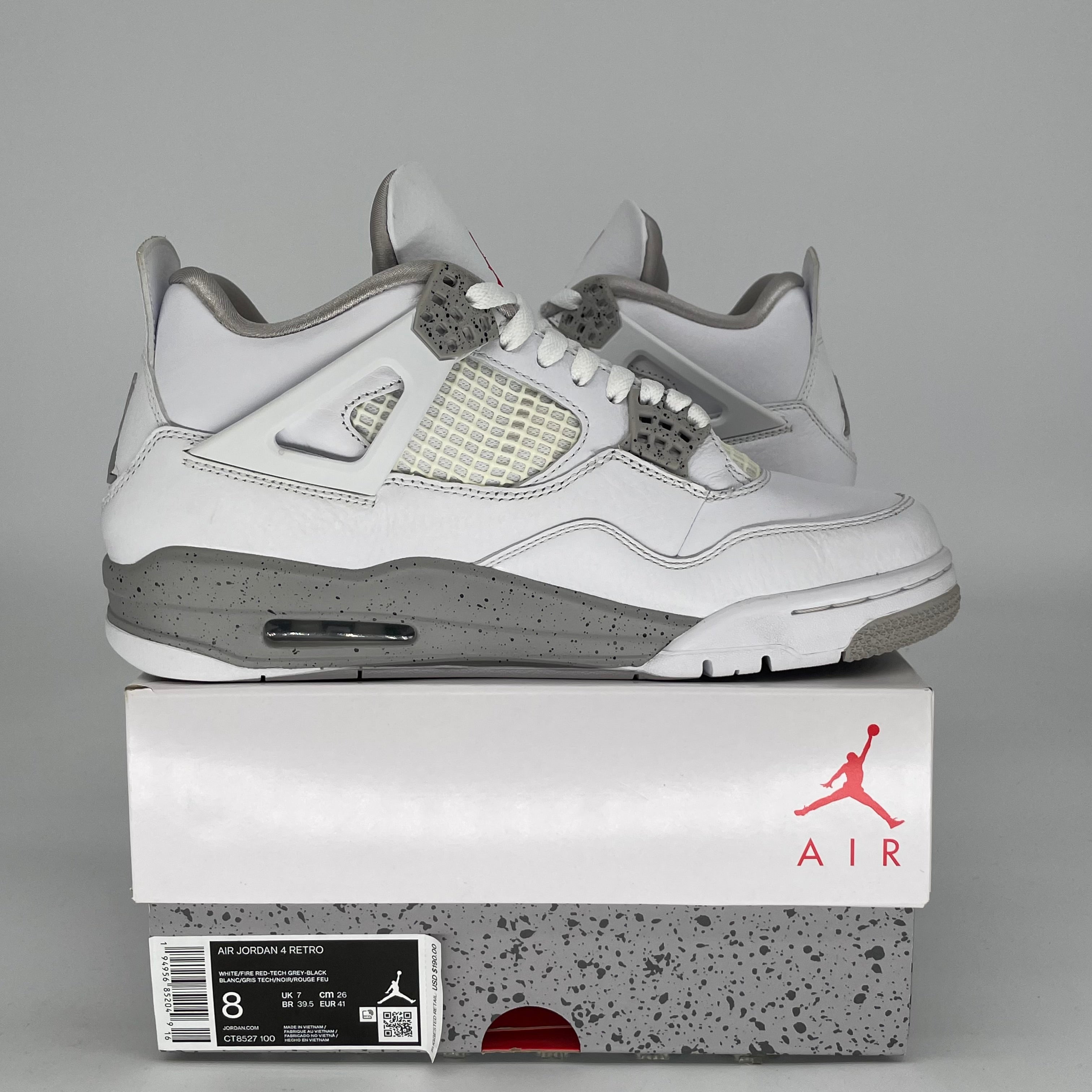 AIR JORDAN 4 WHITE OREO SIZE 8 CT8527-100