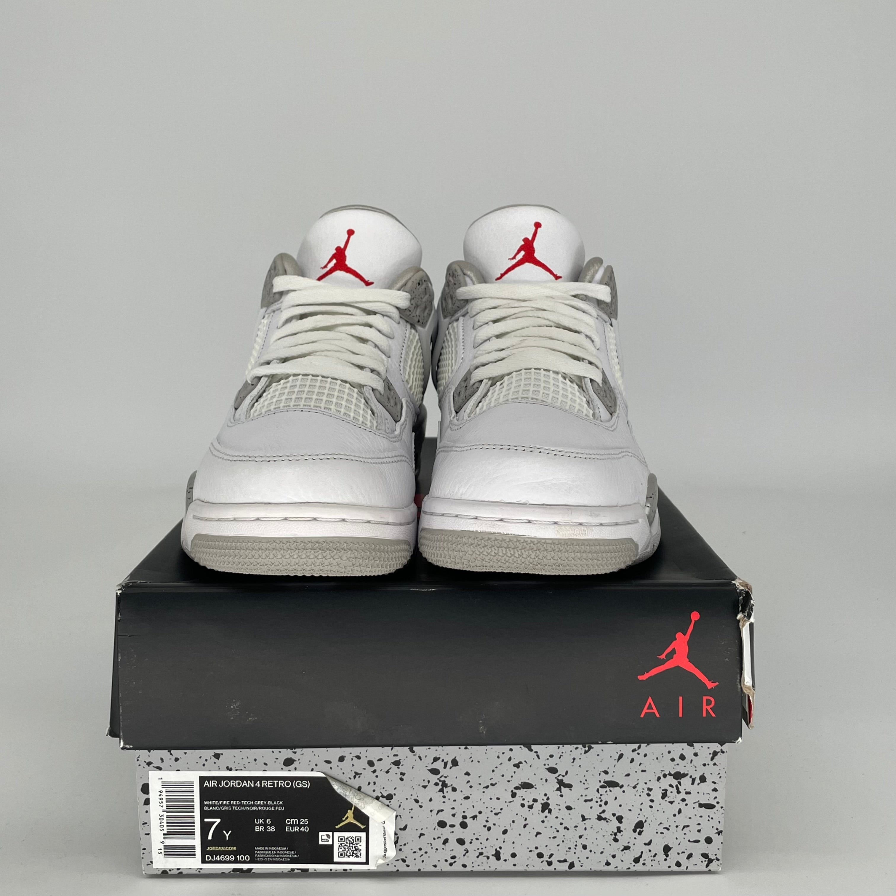 AIR JORDAN 4 WHITE OREO SIZE 7Y DJ4699-100