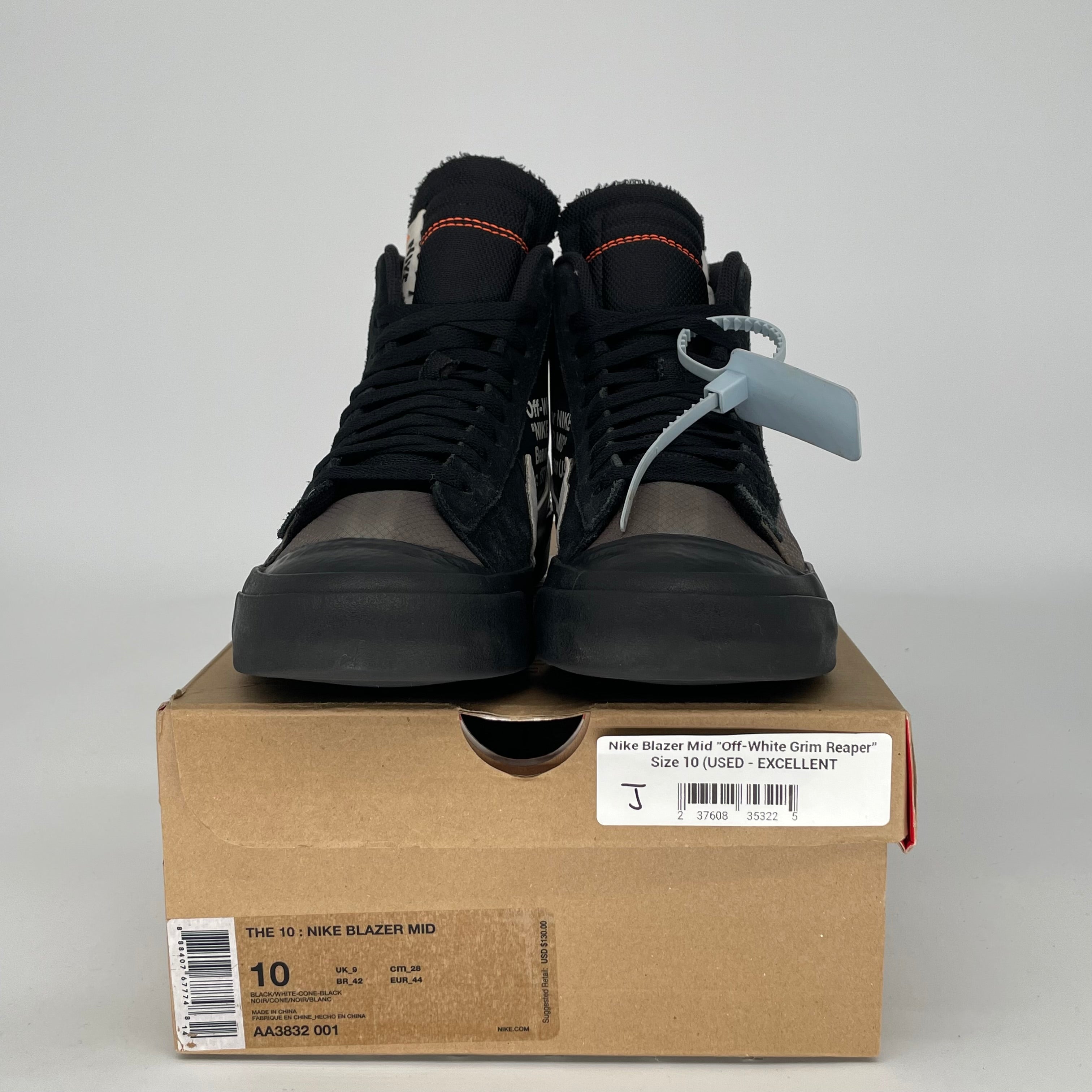 NIKE BLAZER MID OFF WHITE GRIM REAPER SIZE 10 AA3832-001