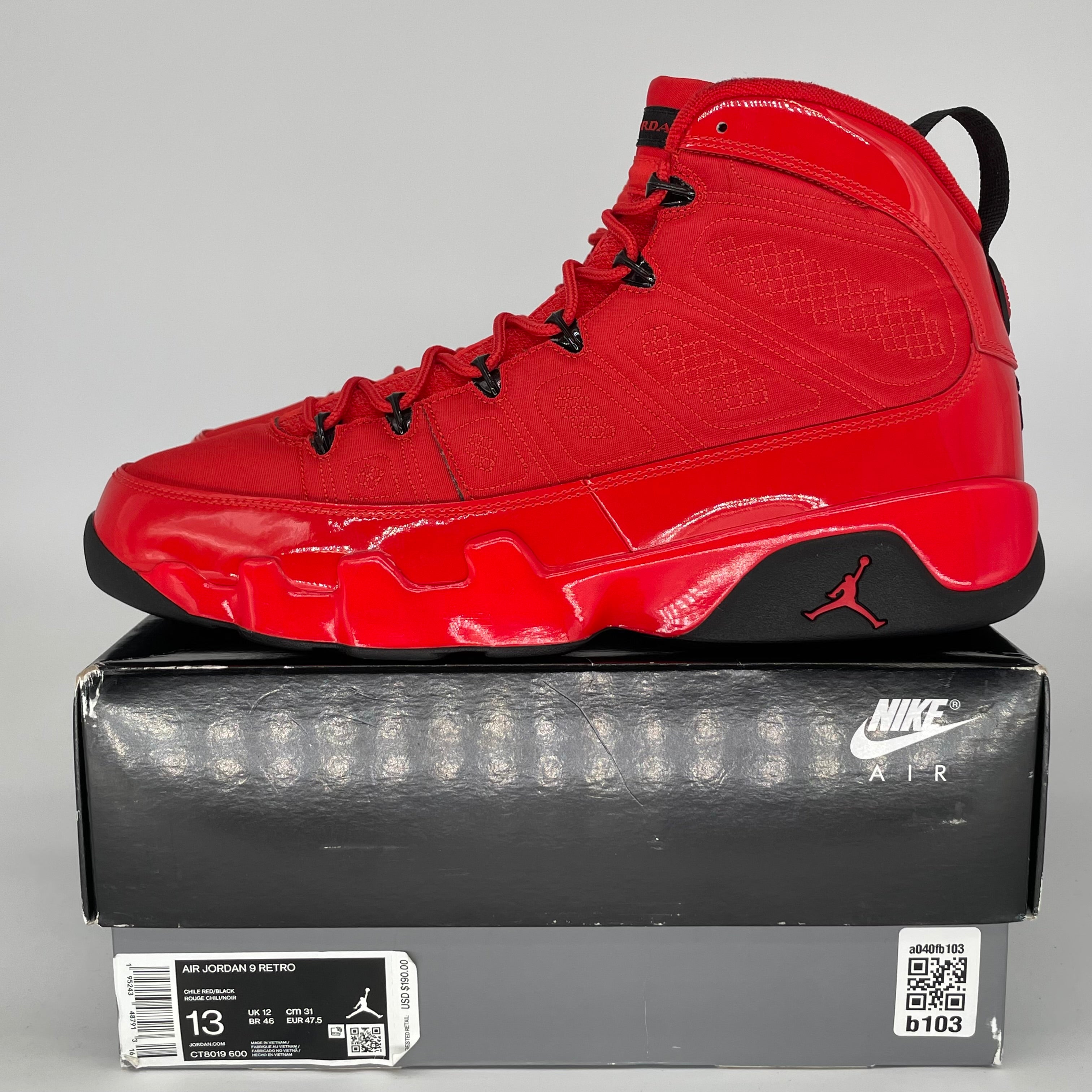 AIR JORDAN 9 CHILE RED SIZE 13 CT8019-600