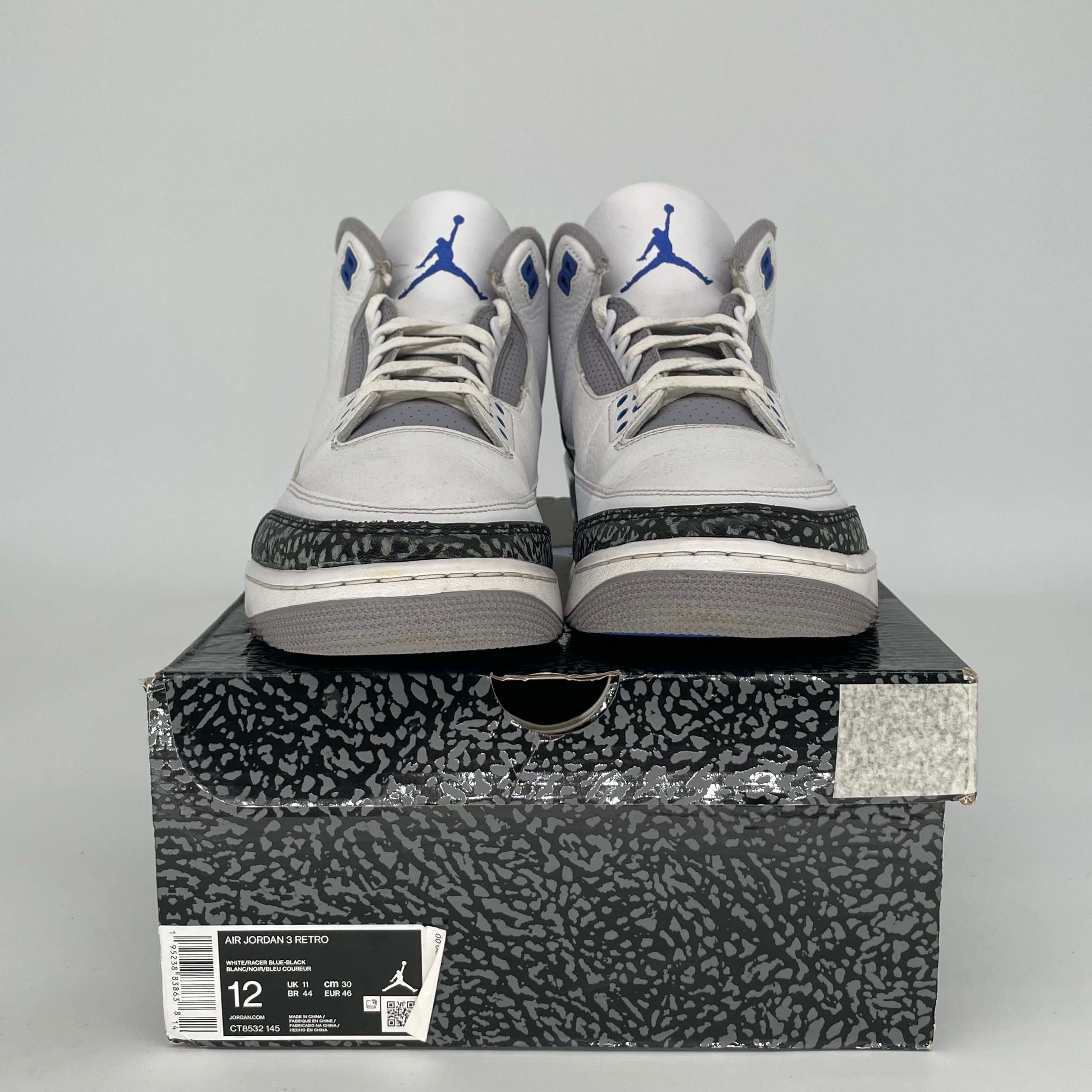 AIR JORDAN 3 RACER BLUE SIZE 12 CT8532-145