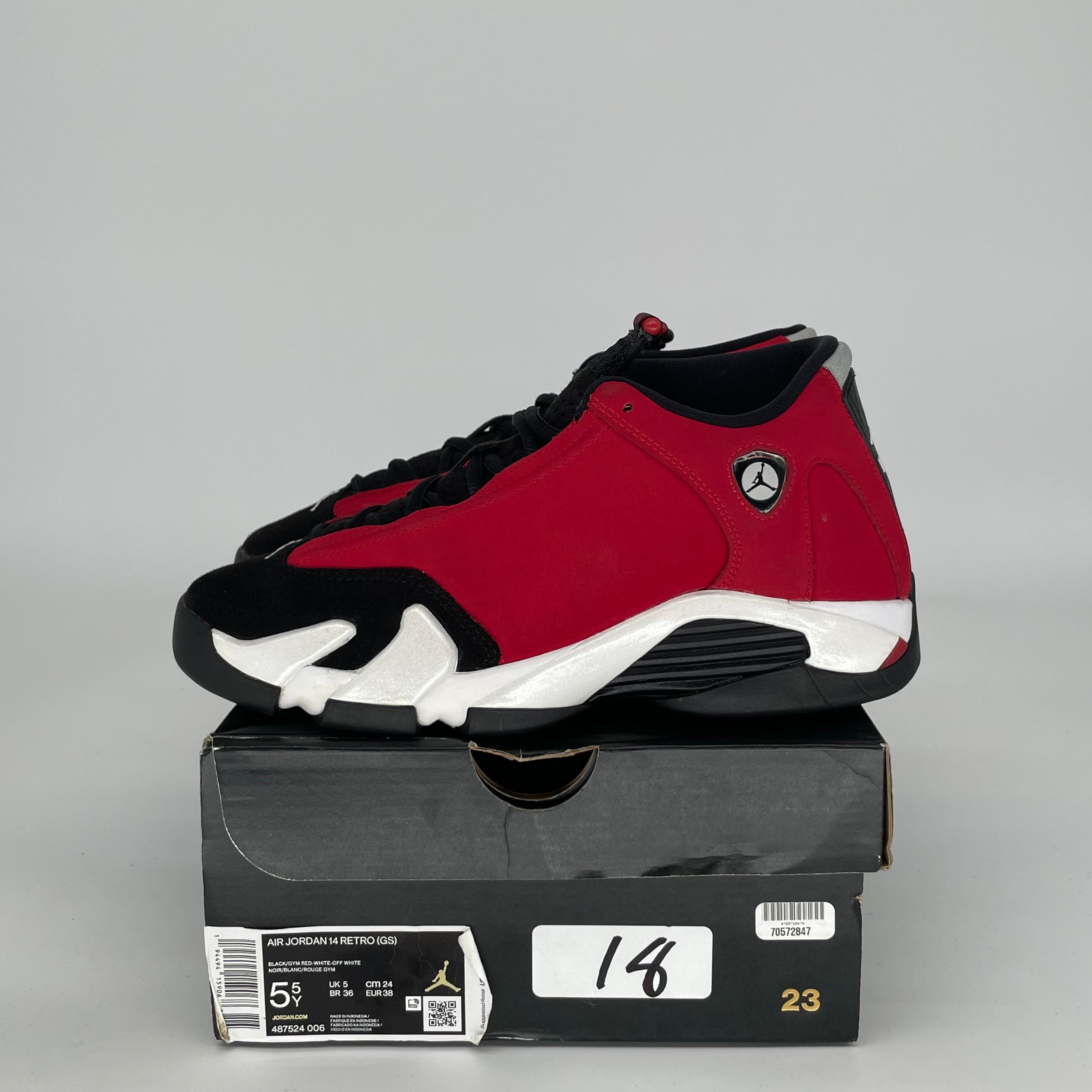 AIR JORDAN 14 TORO BRAVO SIZE 5.5Y 487524-006