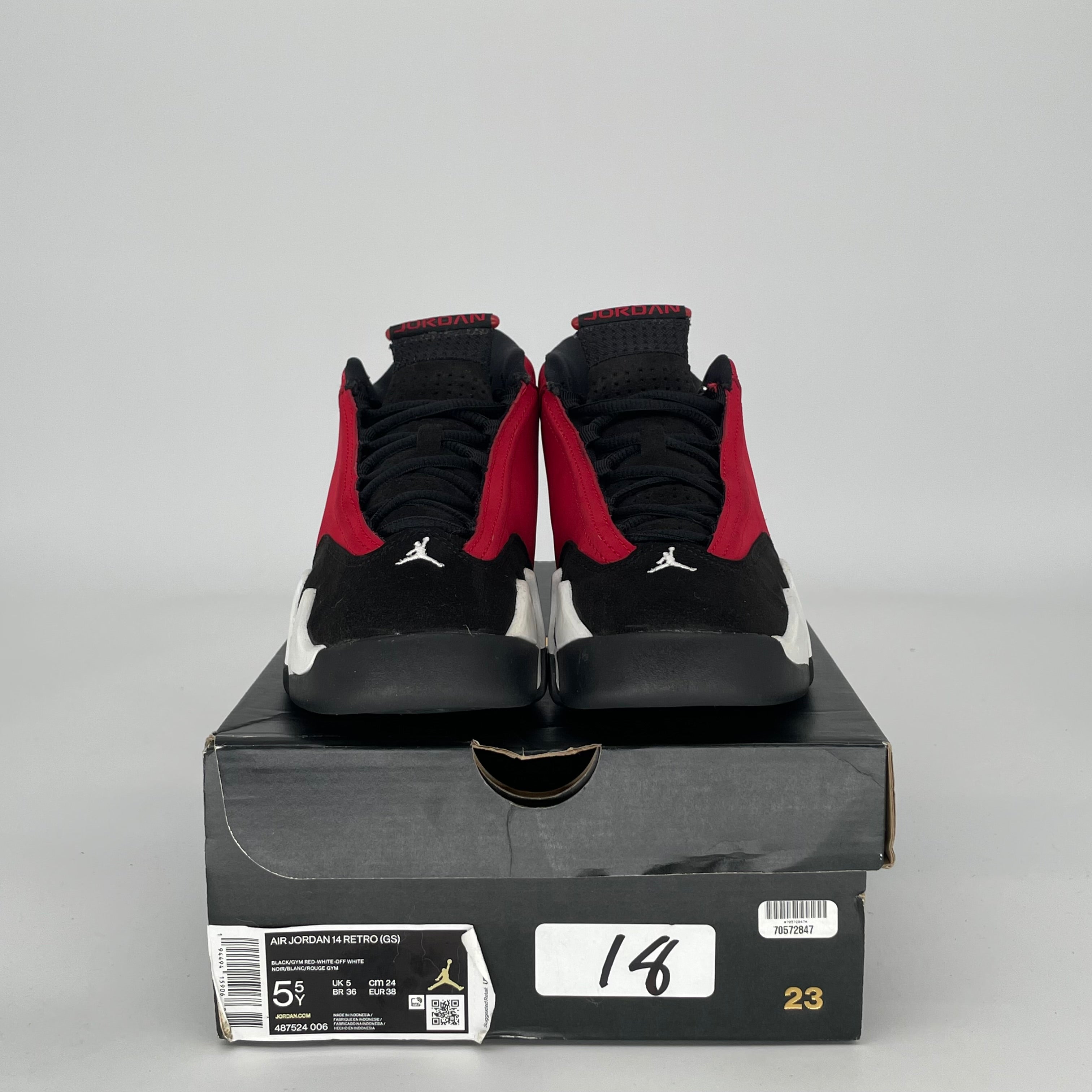 AIR JORDAN 14 TORO BRAVO SIZE 5.5Y 487524-006