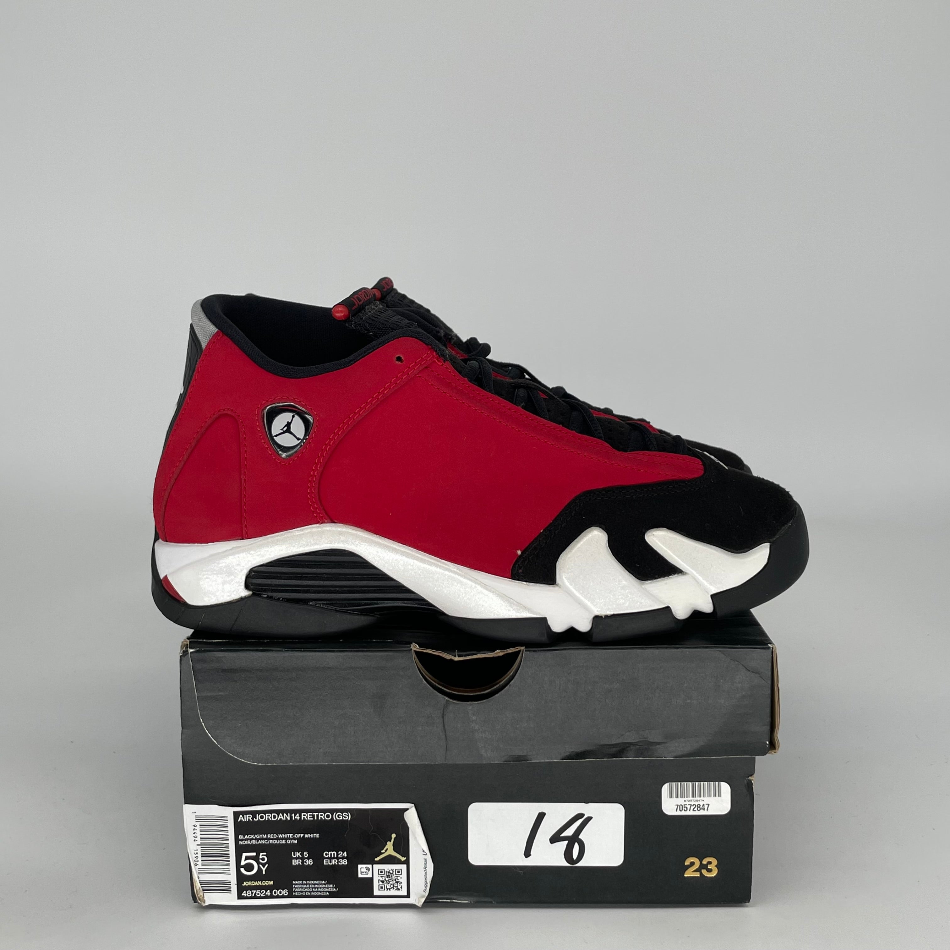 AIR JORDAN 14 TORO BRAVO SIZE 5.5Y 487524-006