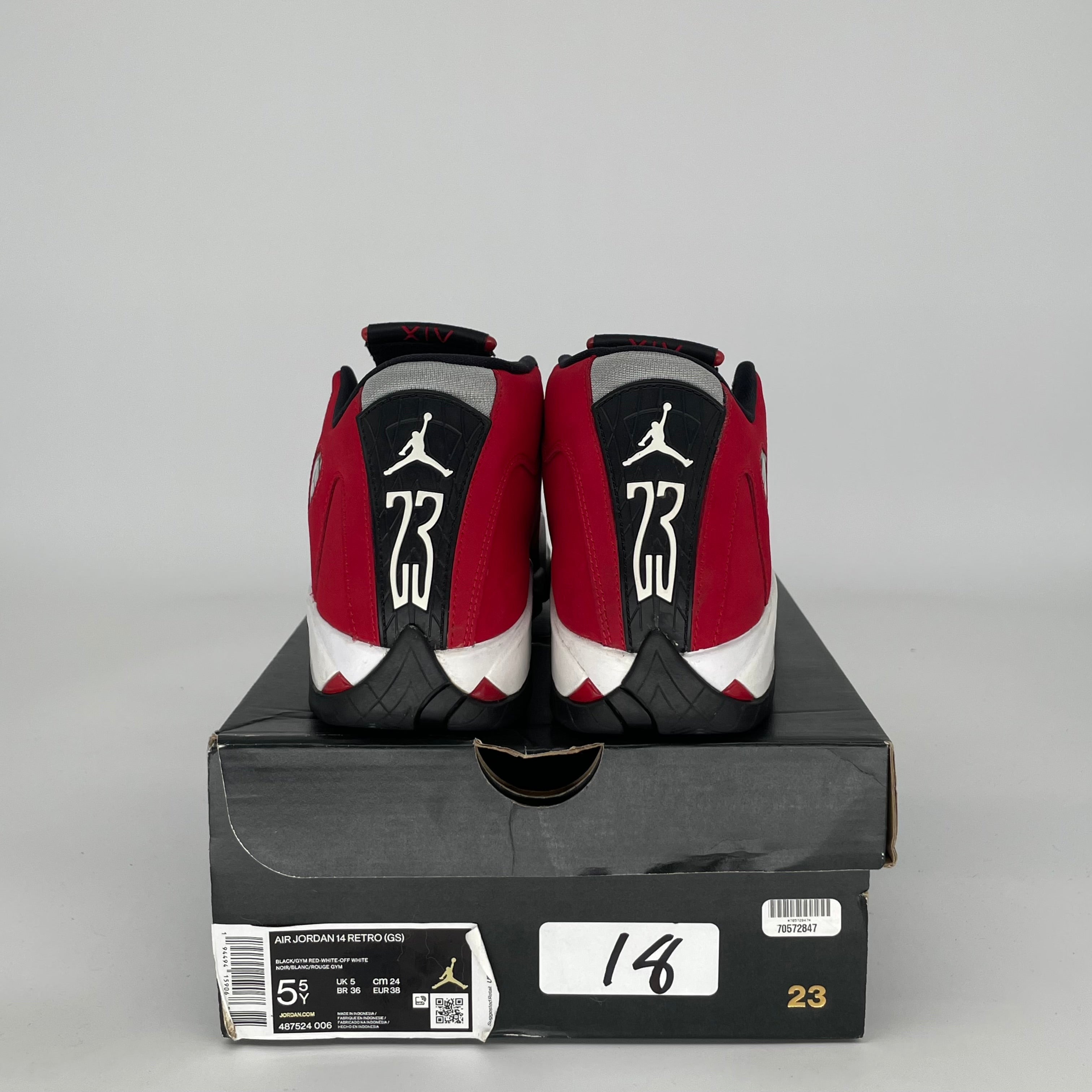 AIR JORDAN 14 TORO BRAVO SIZE 5.5Y 487524-006