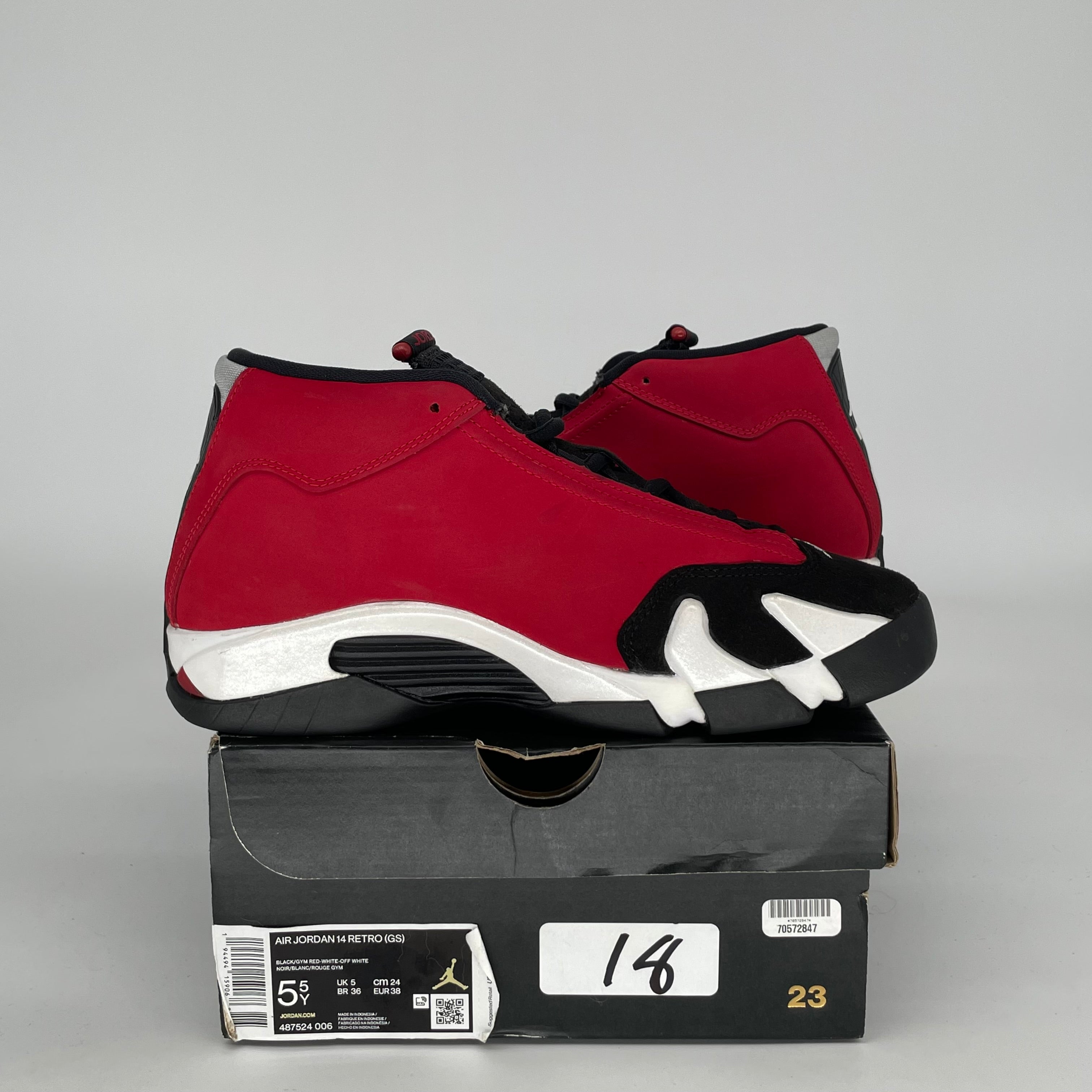 AIR JORDAN 14 TORO BRAVO SIZE 5.5Y 487524-006