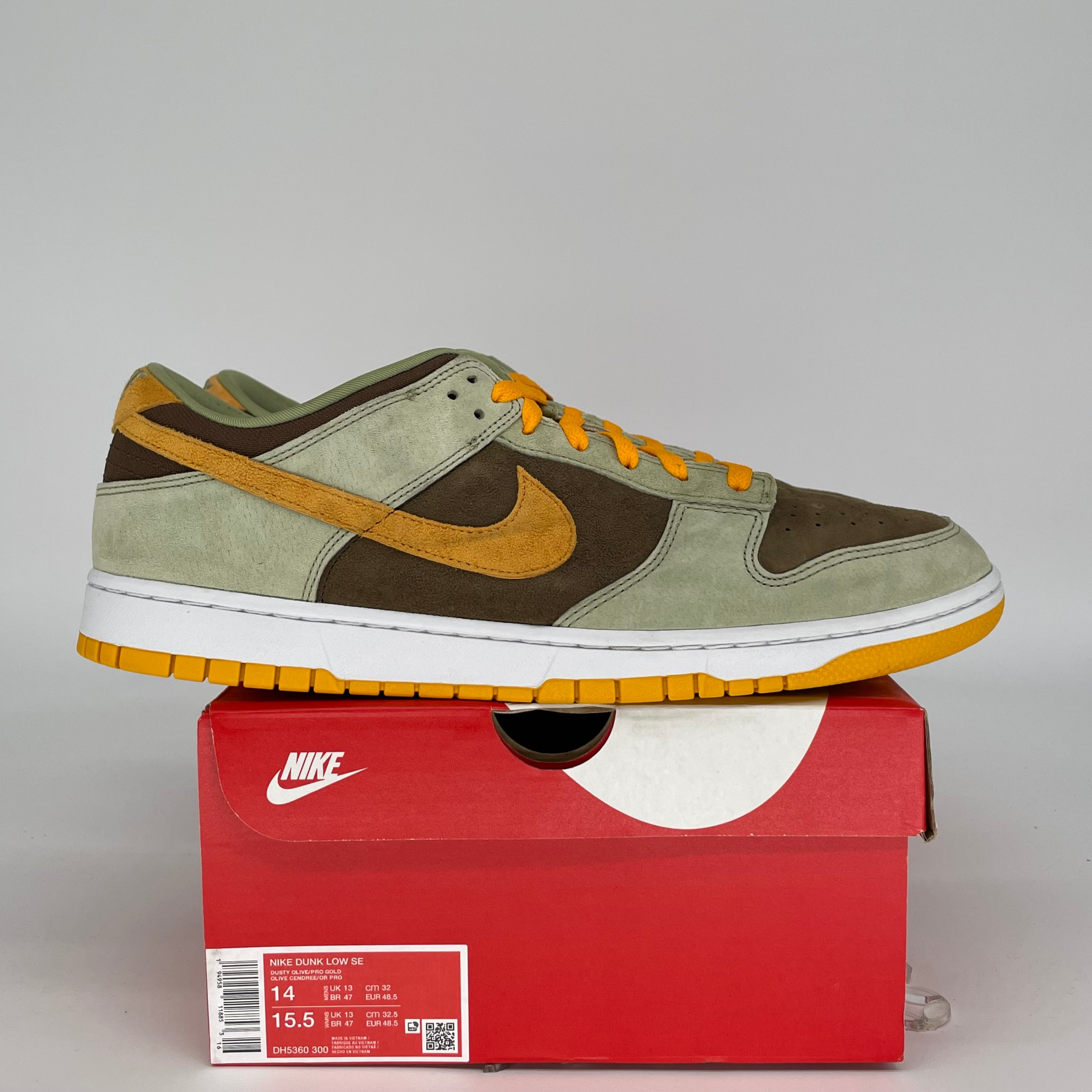 NIKE DUNK LOW DUSTY OLIVE SIZE 14 DH5360-300