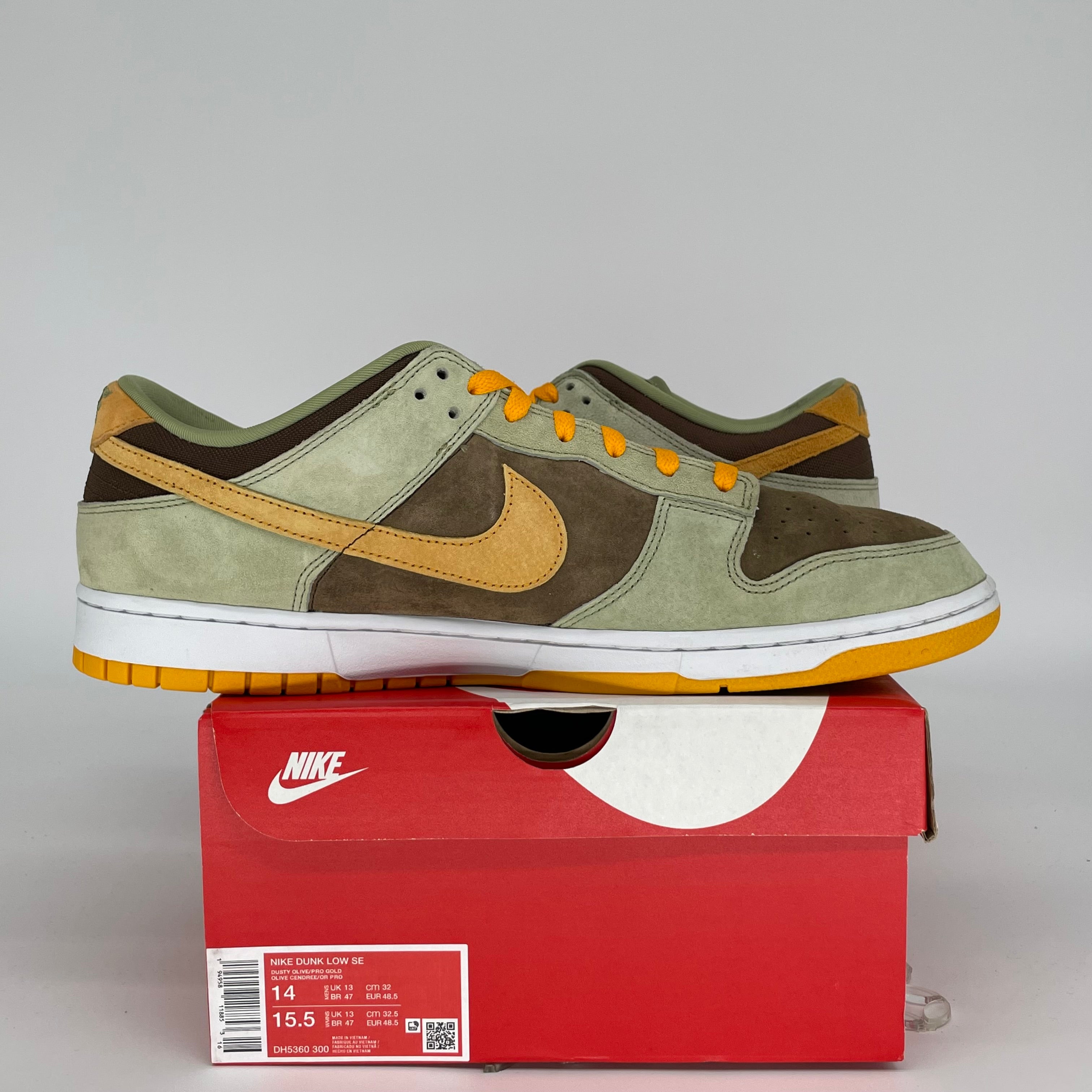 NIKE DUNK LOW DUSTY OLIVE SIZE 14 DH5360-300