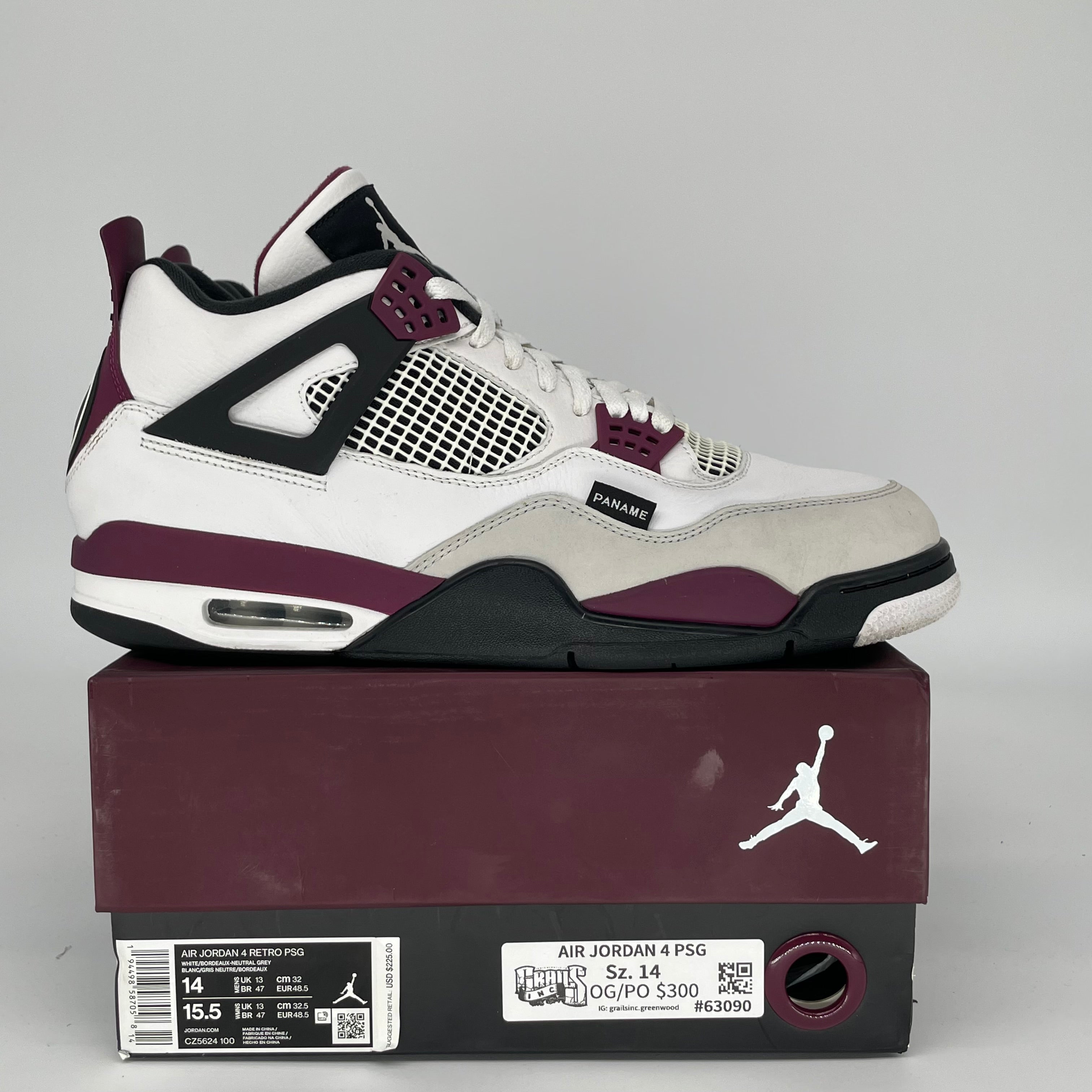 AIR JORDAN 4 PSG SIZE 14 CZ5624-100