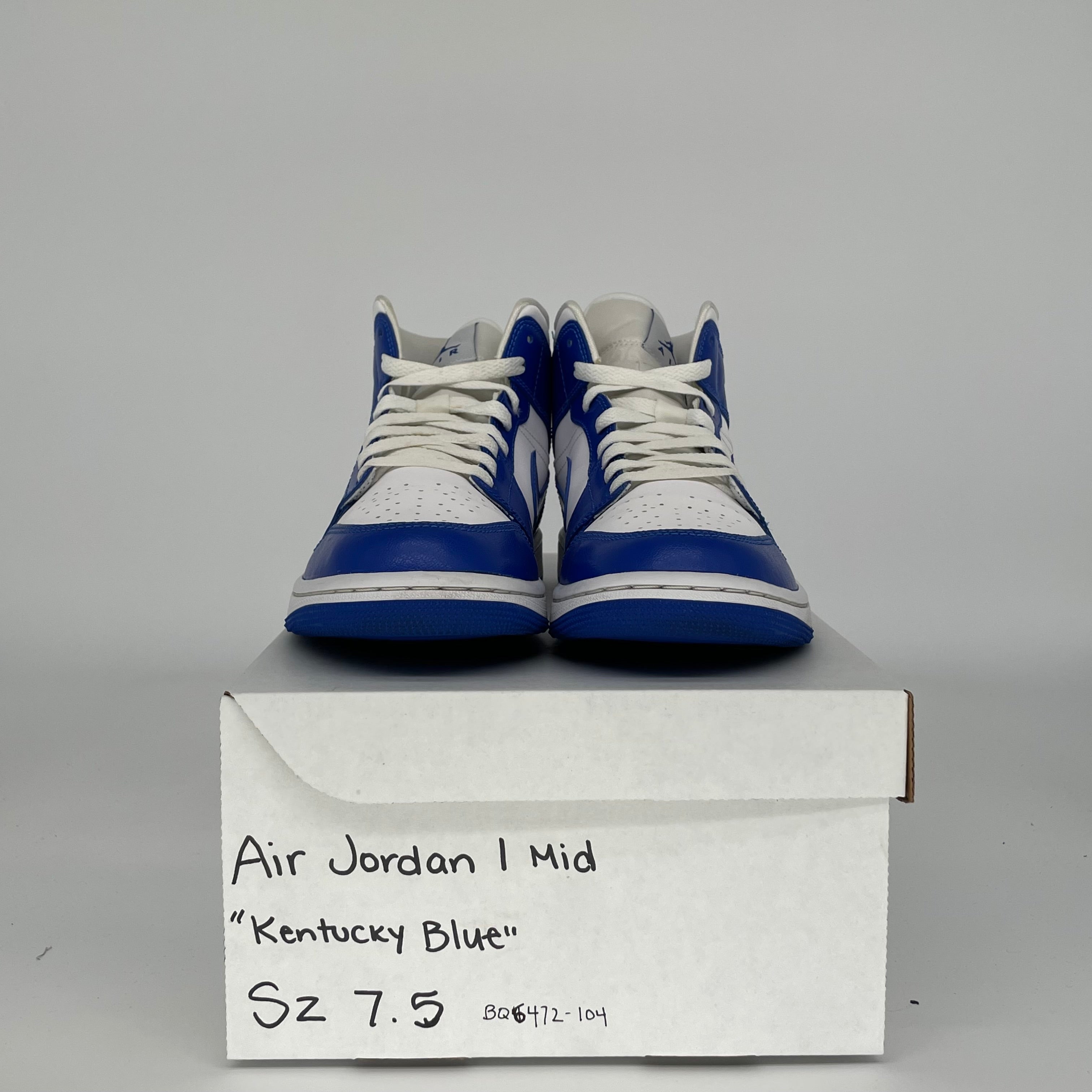 AIR JORDAN 1 MID KENTUCKY BLUE SIZE 7.5/9W BQ6472-104