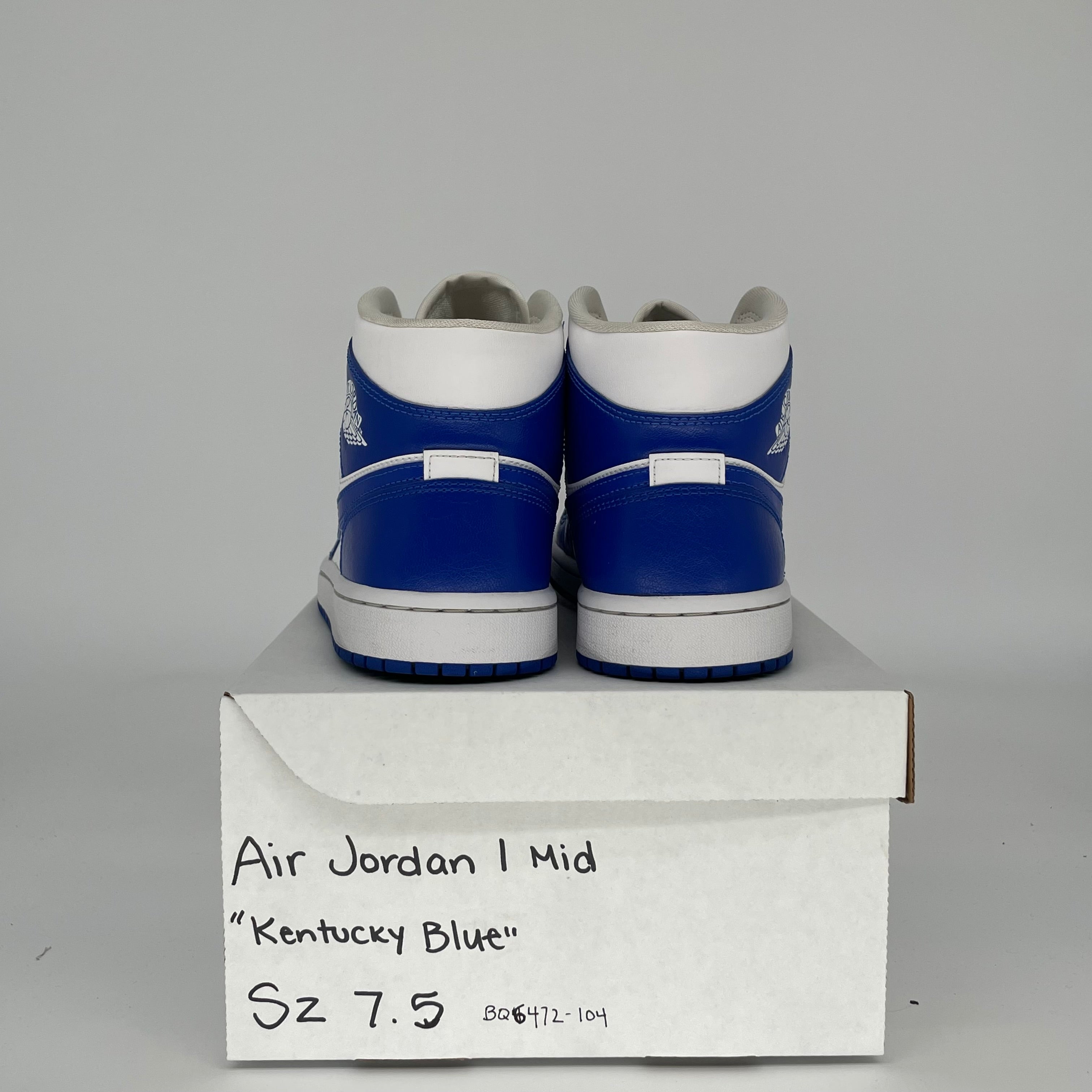 AIR JORDAN 1 MID KENTUCKY BLUE SIZE 7.5/9W BQ6472-104