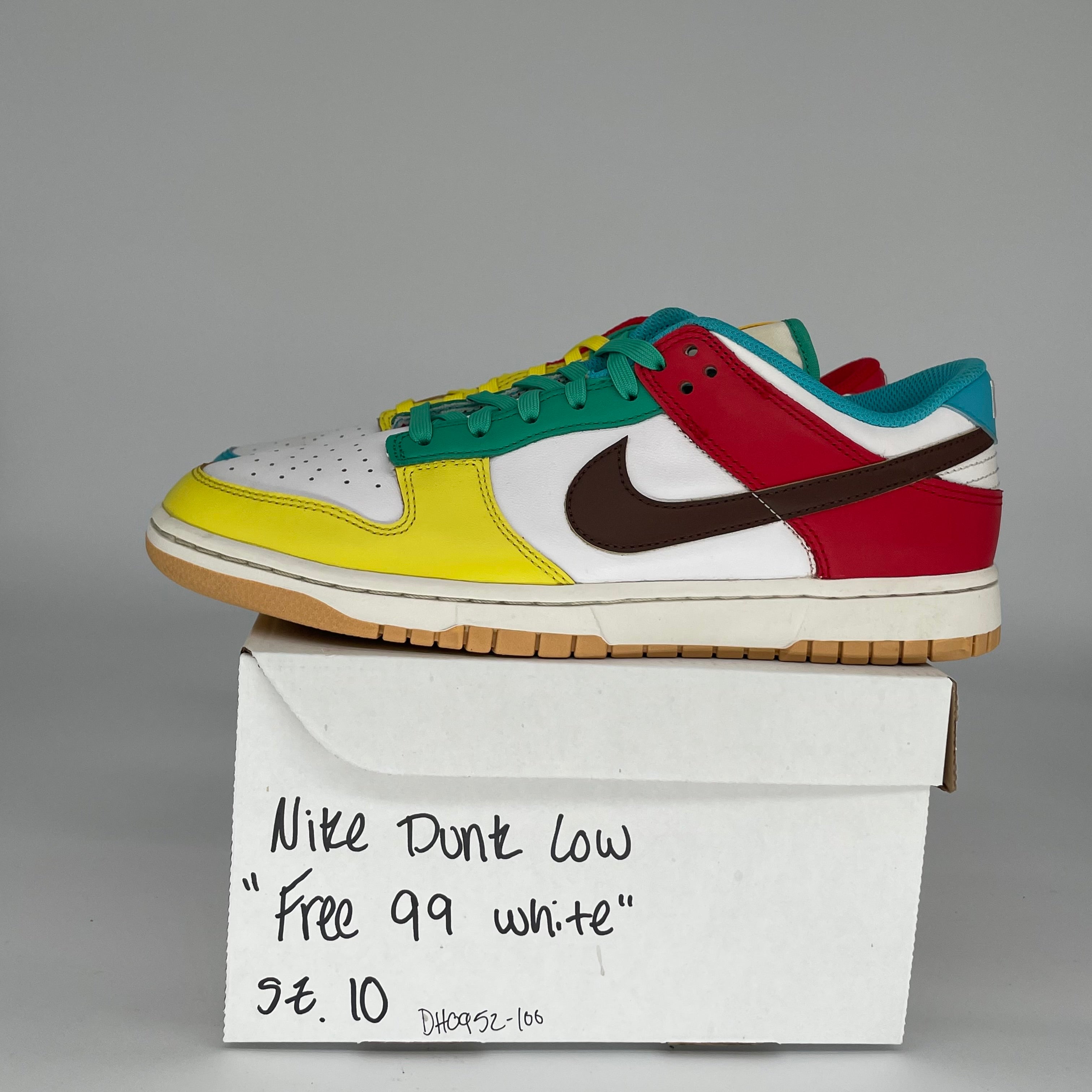 NIKE DUNK LOW FREE 99 WHITE SIZE 10 DH0952-100