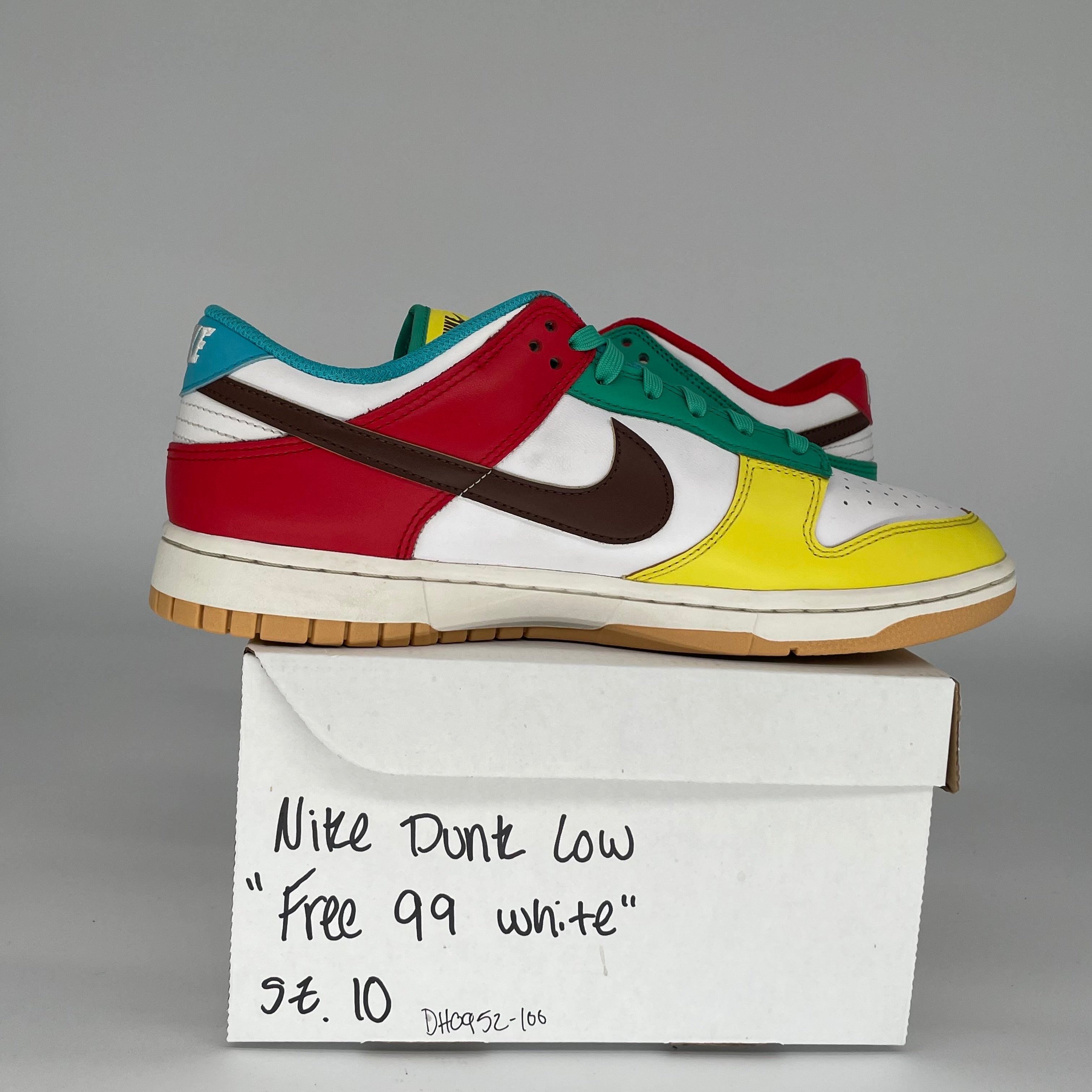 NIKE DUNK LOW FREE 99 WHITE SIZE 10 DH0952-100