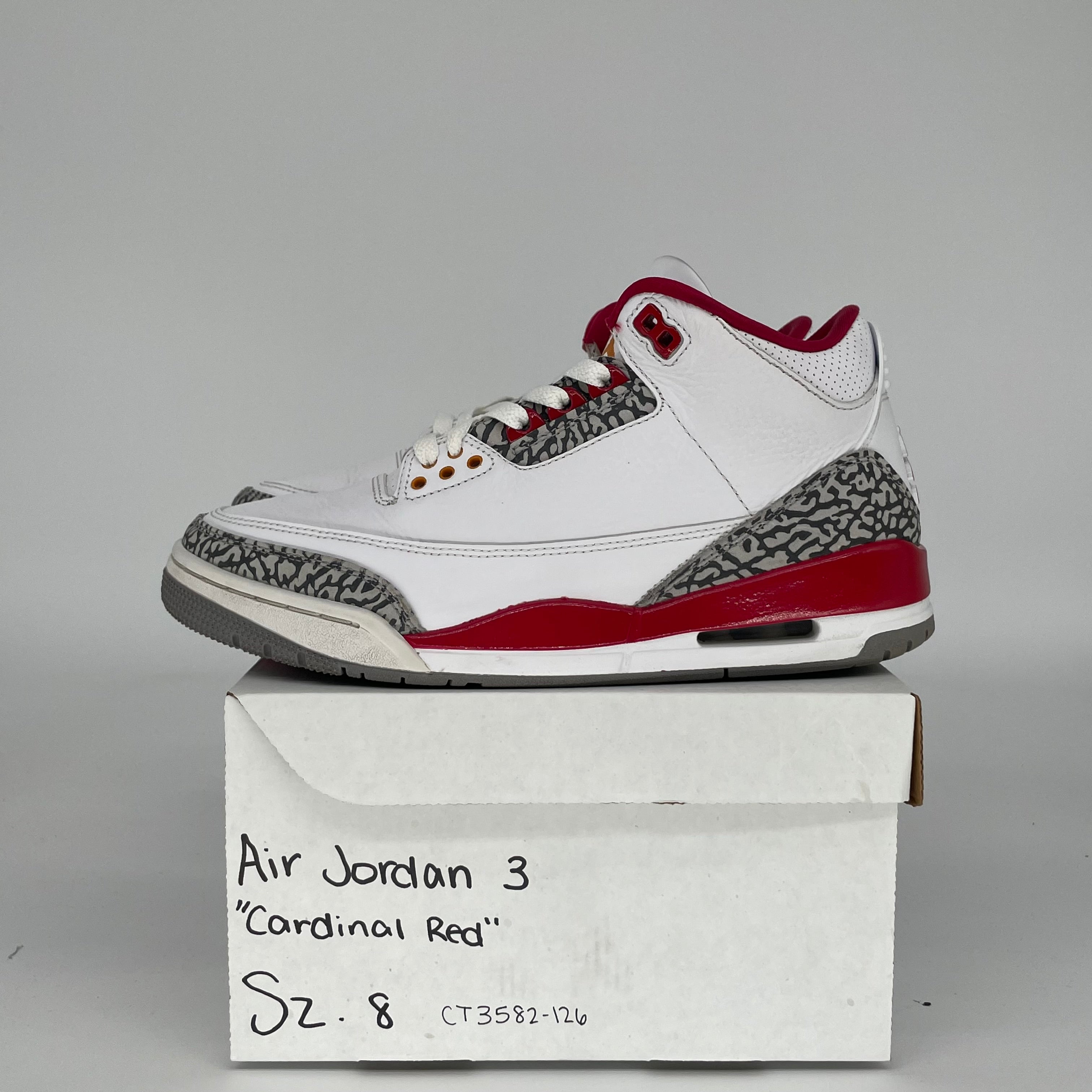 AIR JORDAN 3 CARDINAL SIZE 8 CT8532-126