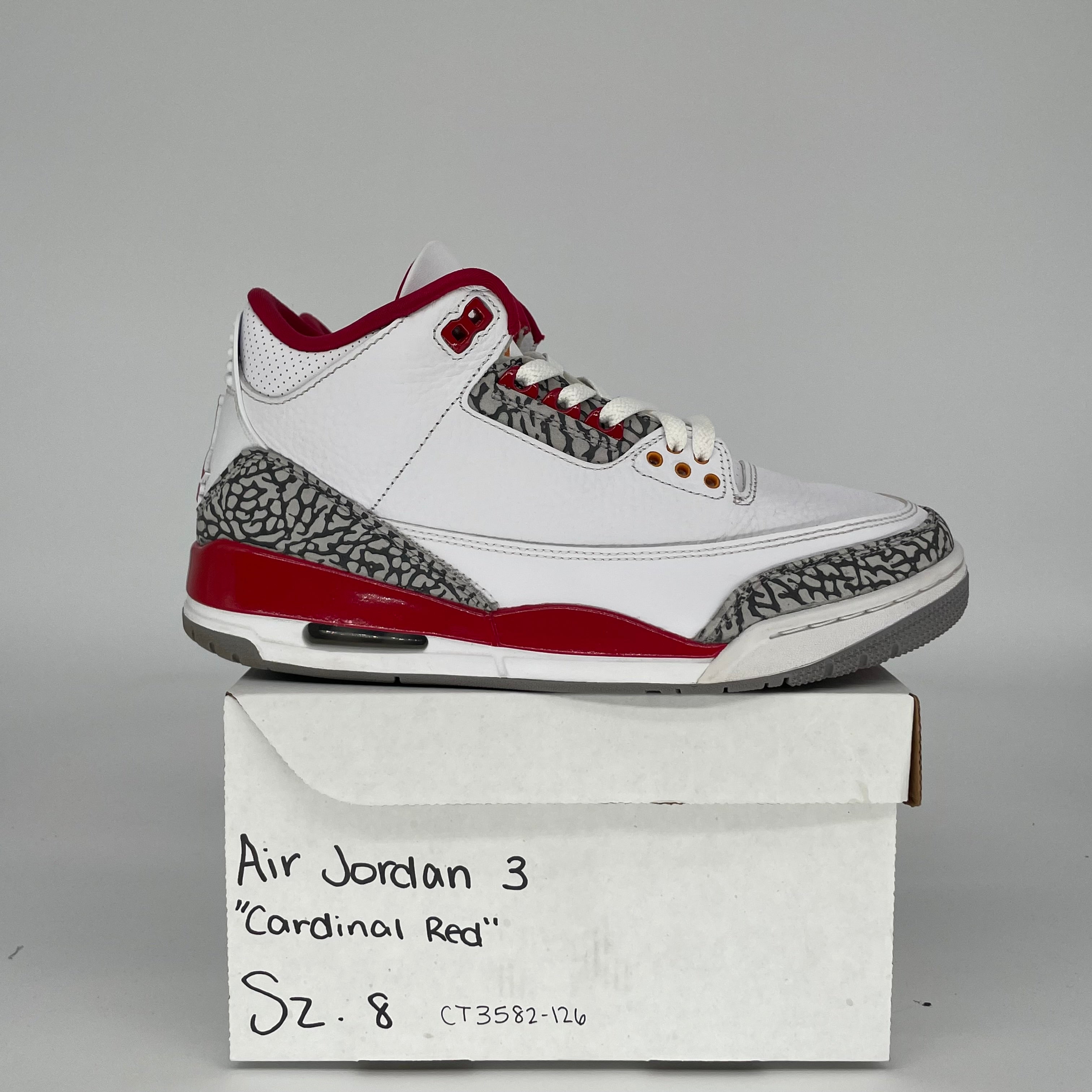 AIR JORDAN 3 CARDINAL SIZE 8 CT8532-126