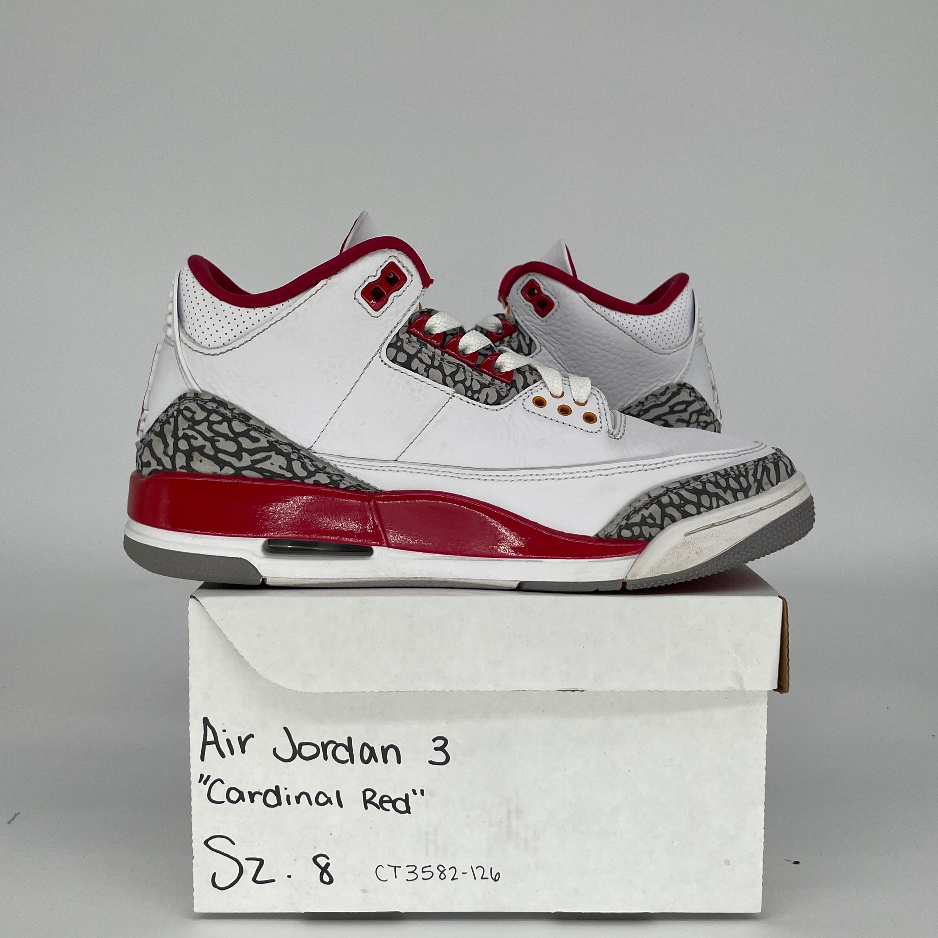 AIR JORDAN 3 CARDINAL SIZE 8 CT8532-126